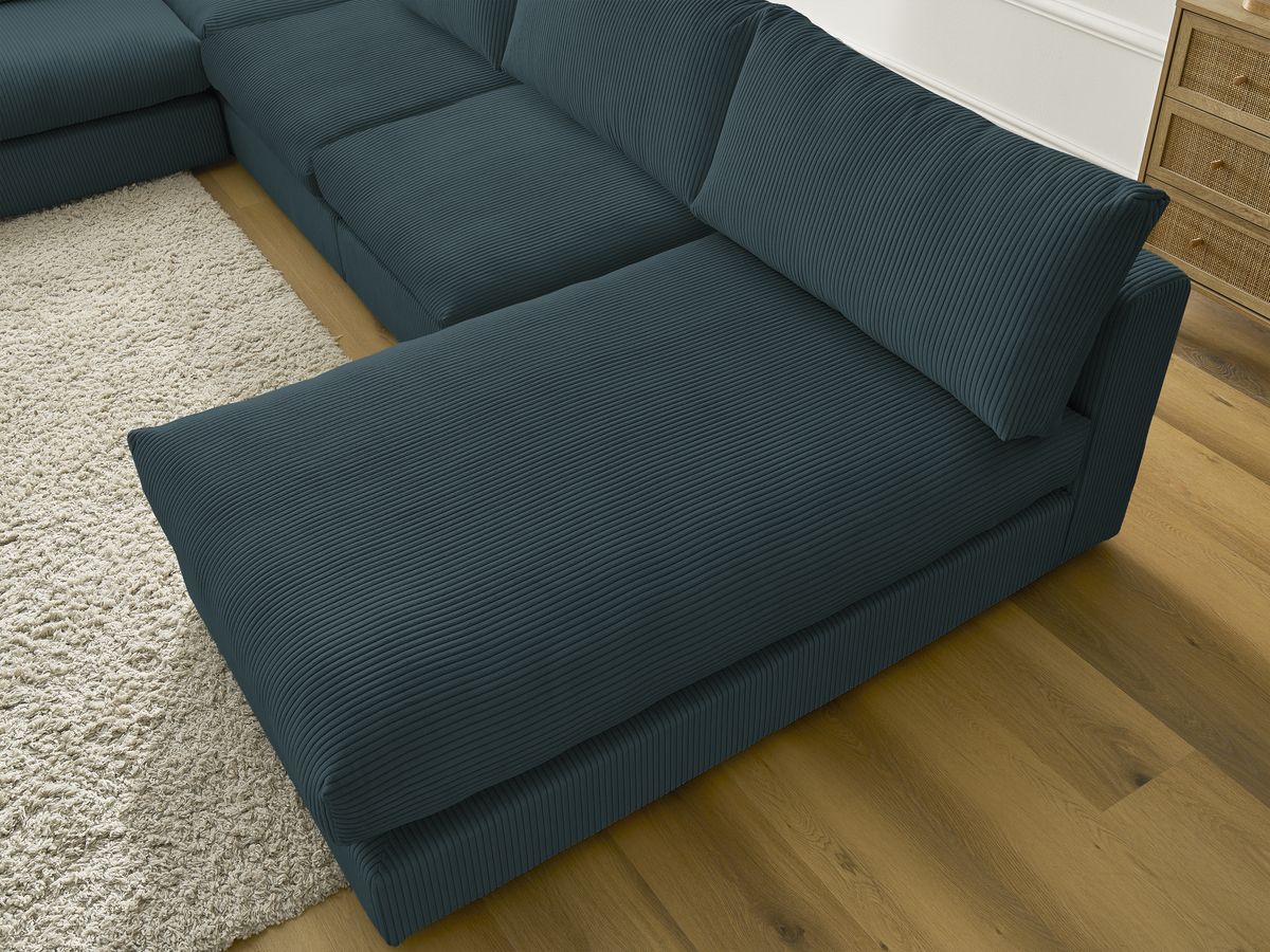Bobochic Paris Ecksofa Cordsamt Dunkelblau