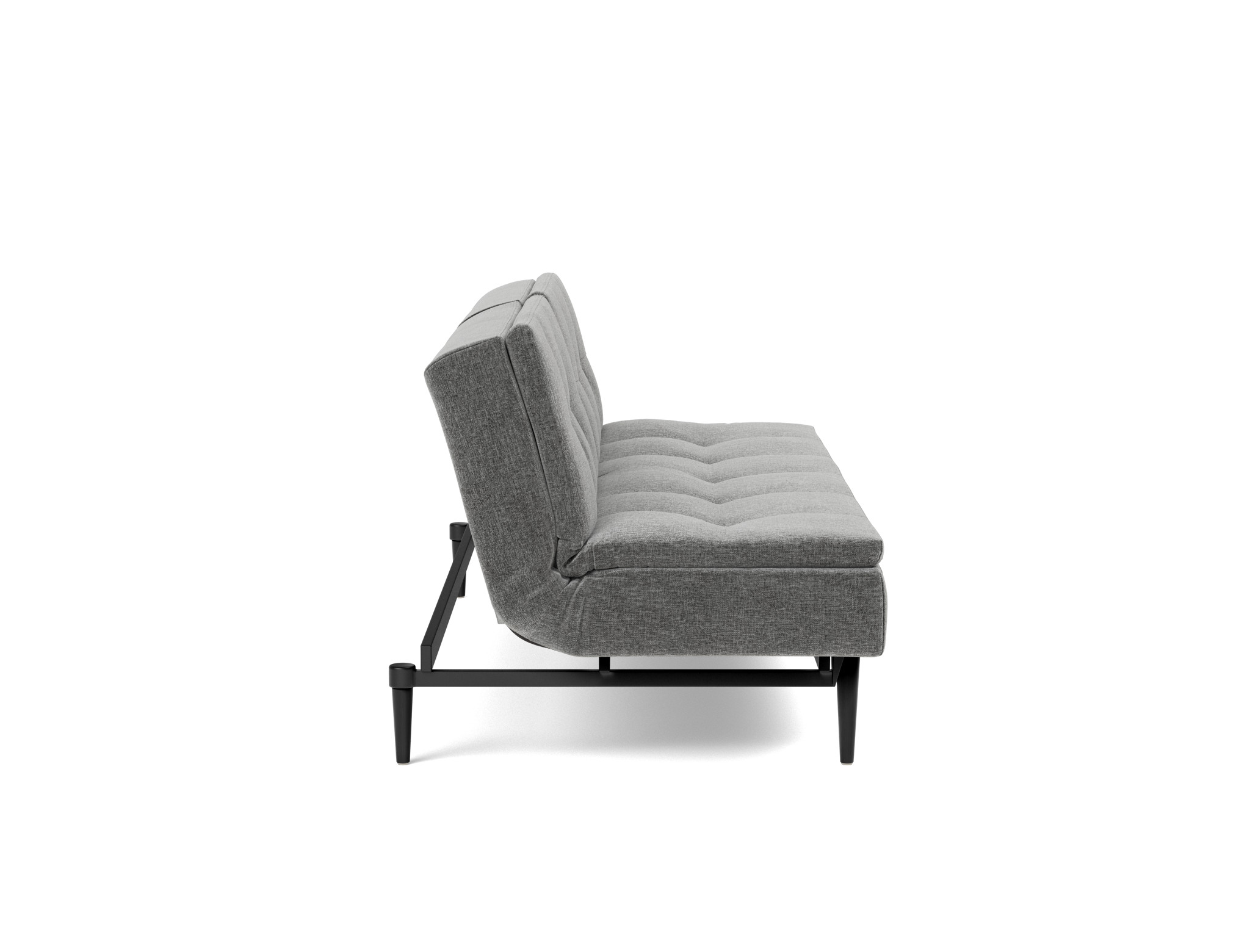 Schlafsofa Dublexo Strukturierter Stoff Twist 563-Charcoal Beine Styletto Eiche schwarz