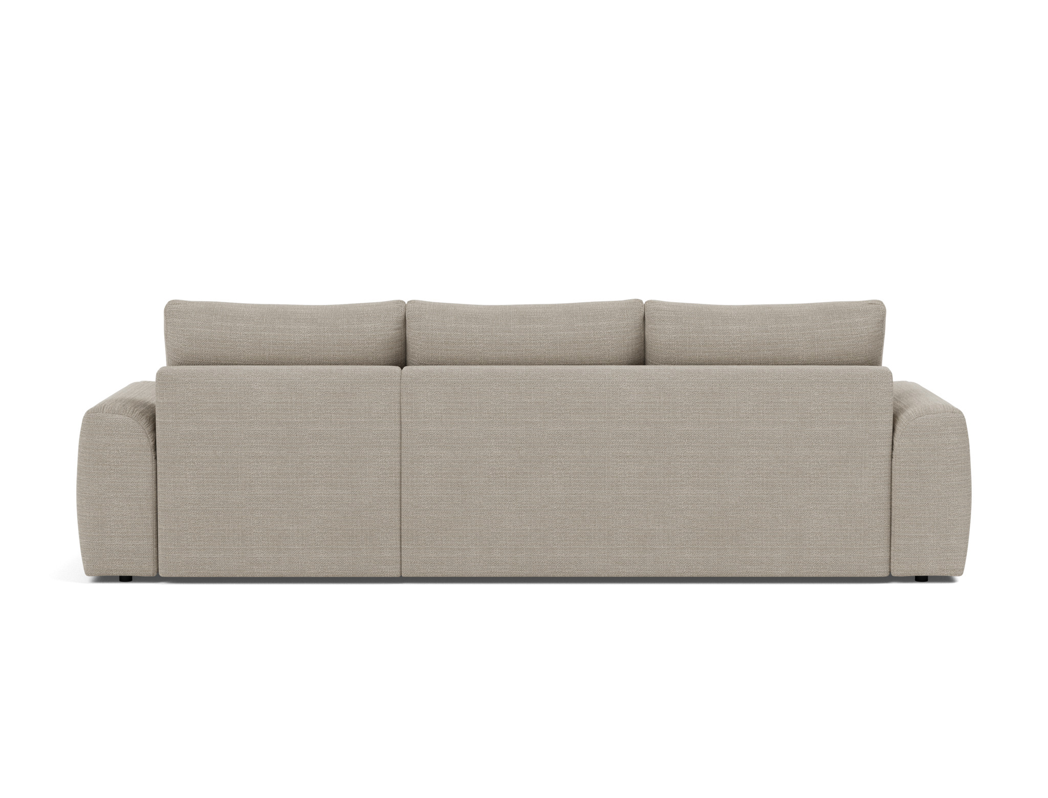Schlafsofa Norum mit Chaiselongue und Chunky-Armlehnen Strukturierter Stoff Kenya 579-Gravel