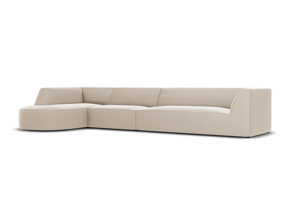 Cosmopolitan Design Ecksofa Siena 5-Sitzer abgerundet Samt Salvador Beige Links