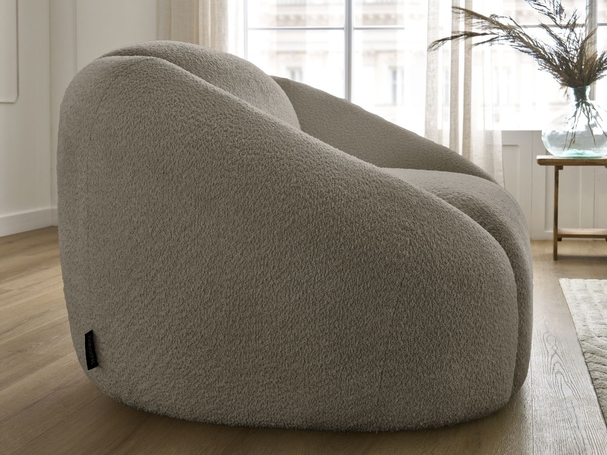 Bobochic Tina Sessel Bouclé-Stoff Taupe