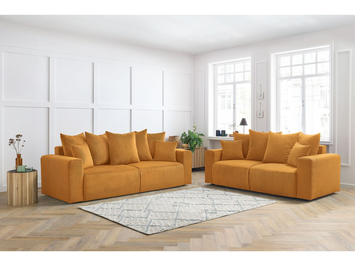 Bobochic Envy Sofa 5-Sitzer Cordsamt Gelb