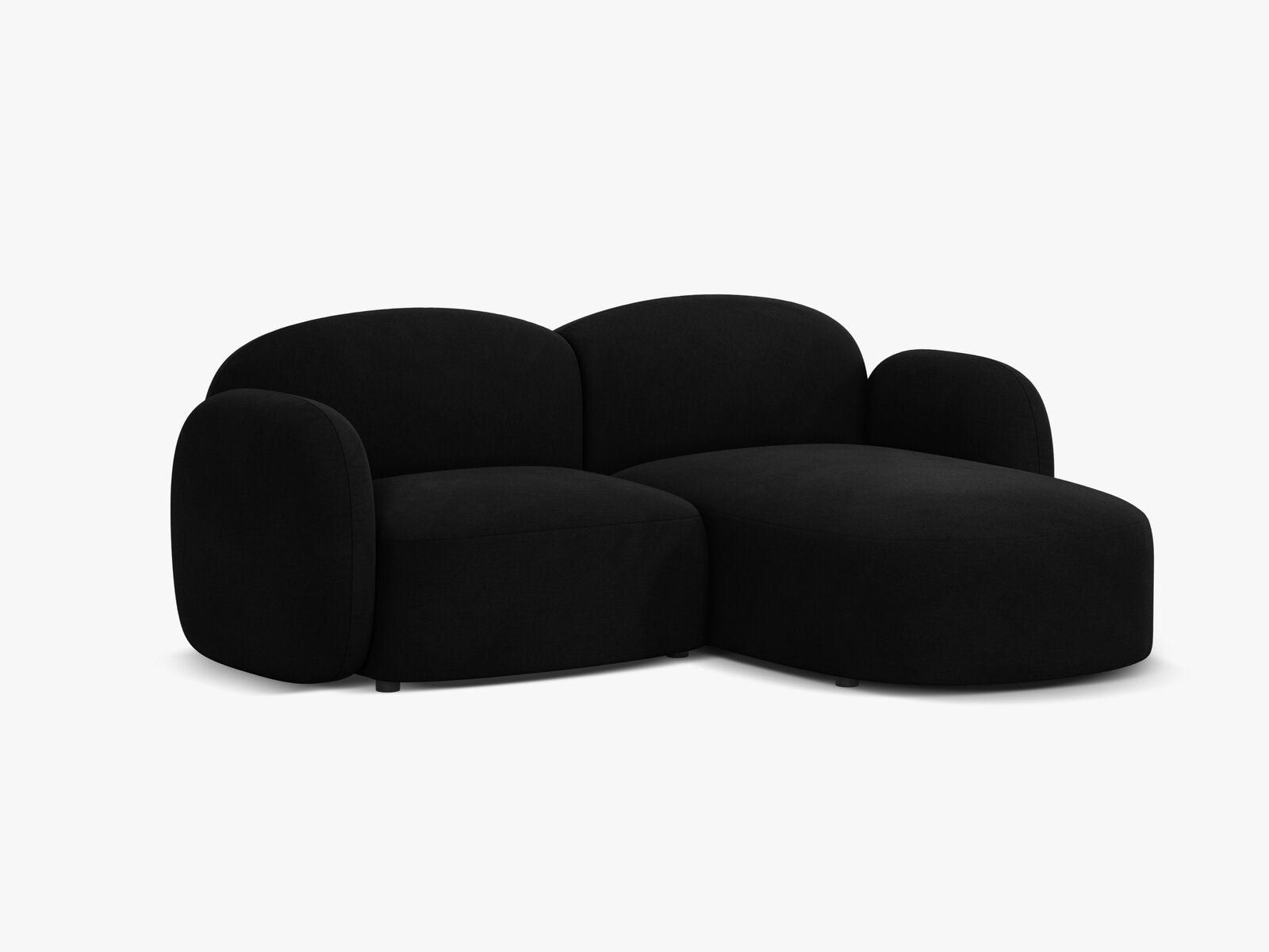 Micadoni Ecksofa Blair 3-Sitzer Rechts Samt Casino Schwarz