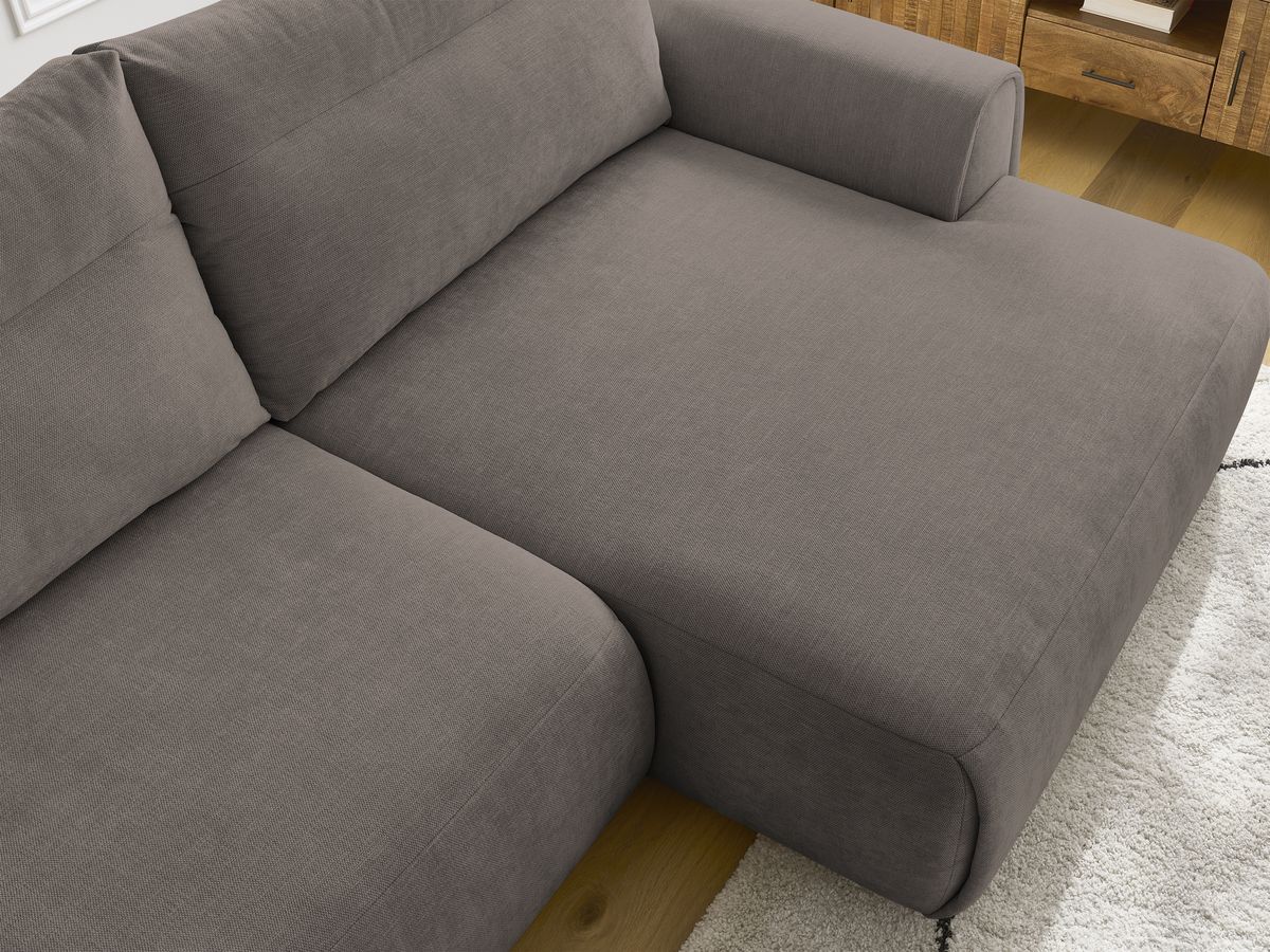 Bobochic Aden Ecksofa 386 × 152 cm Stoff Taupe Ecke rechts