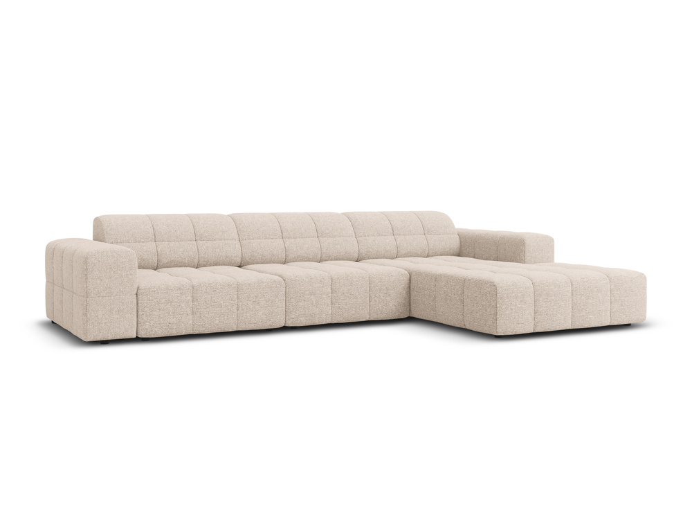 Cosmopolitan Design Ecksofa Chicago 4-Sitzer Chenille Haga Beige Rechts