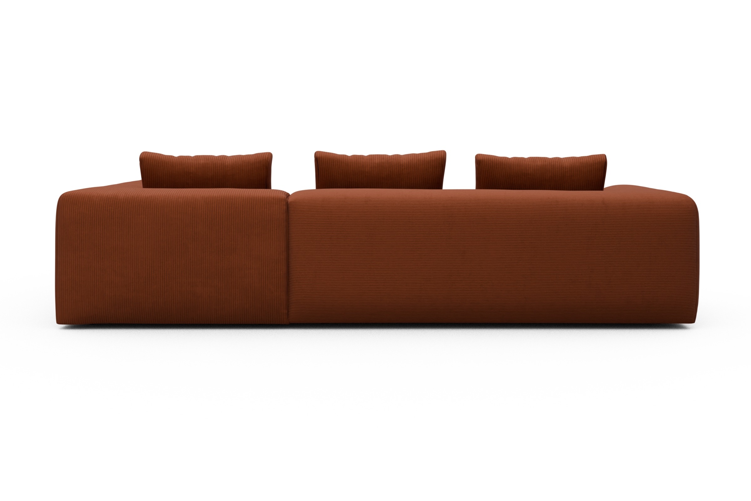 Ecksofa Fred Relax-Ecke rechts mit 2,5-Sitzer Corduroy-Burnt-Orange