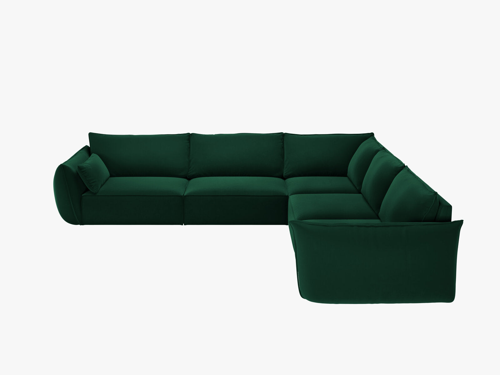 Micadoni Ecksofa Kaelle 7-Sitzer Samt Bluvel Flaschengrün