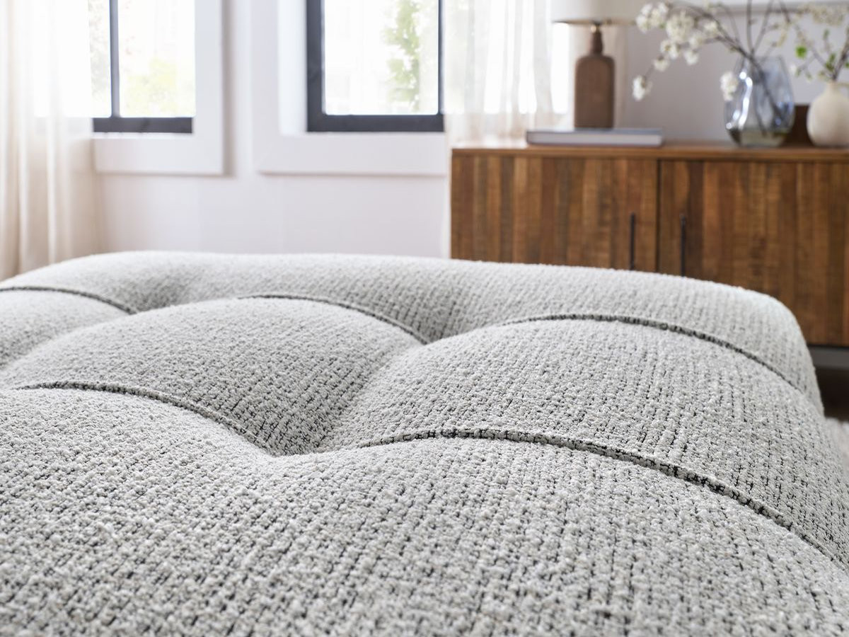 Bobochic Arsene Pouf Melange-Stoff Hellgrau