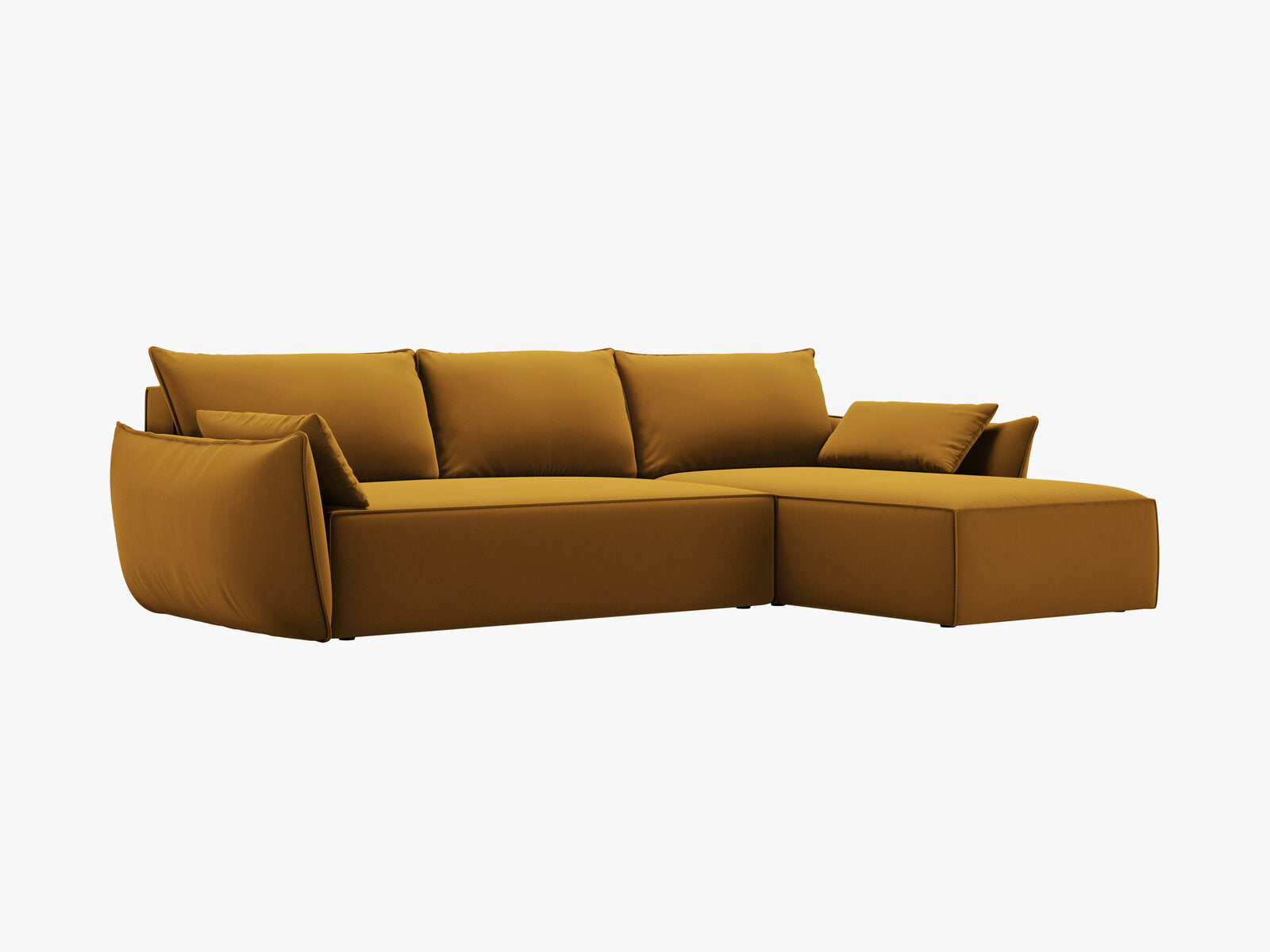Micadoni Kaelle Ecksofa 4-Sitzer mit Schlaffunktion Links Samt Bluvel Gelb