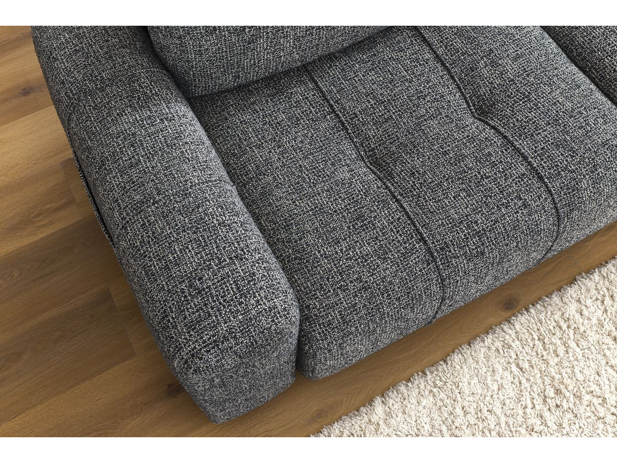 Bobochic Arsene Schlafsofa 3-Sitzer mit Bettkasten Melange-Stoff Dunkelgrau