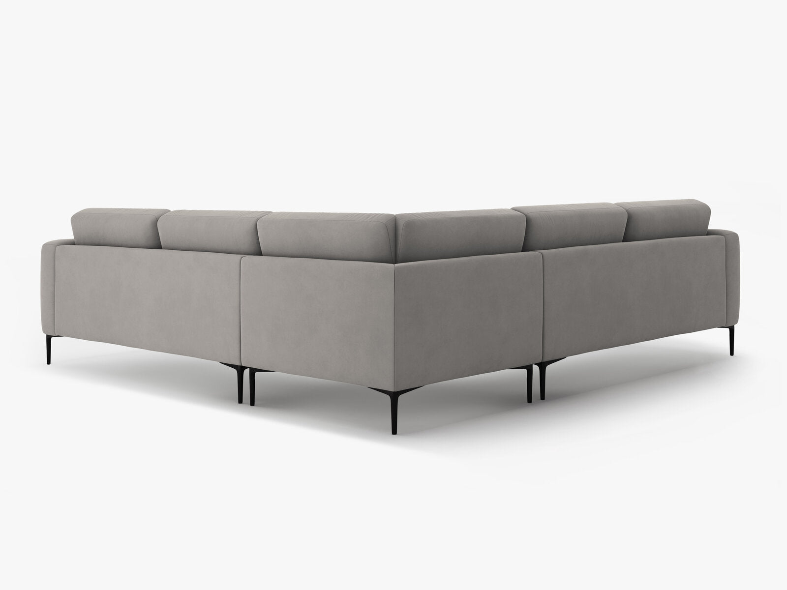 Micadoni Ecksofa Bemy 5-Sitzer Samt Grau