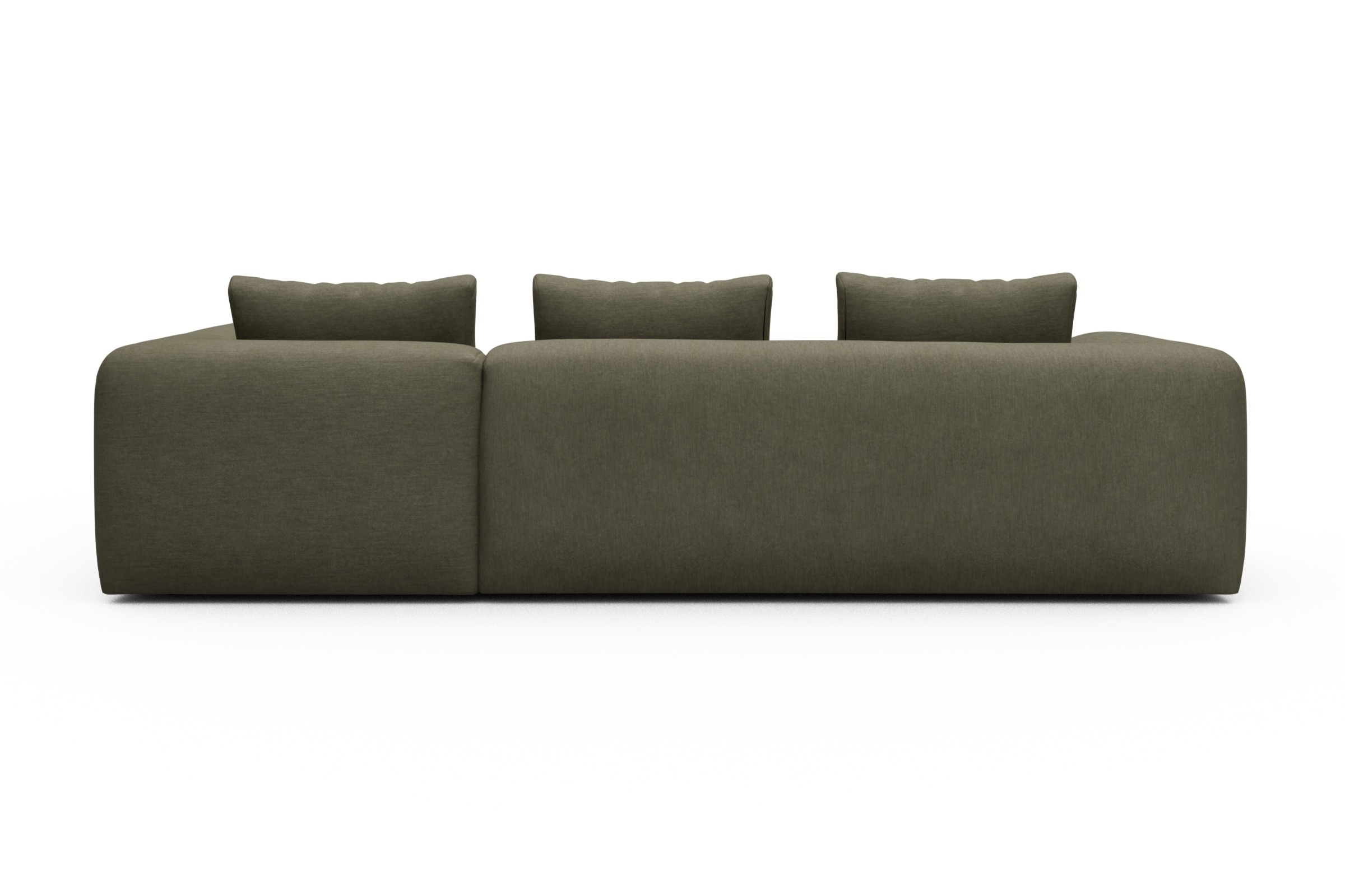 Ecksofa Fred 2x 2,5-Sitzer rechts offen Vivus-Dusty-Olive