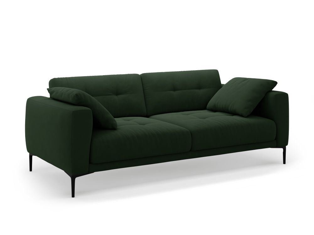 Cosmopolitan Design Sofa Lazio 4-Sitzer Samt Salvador Flaschengrün