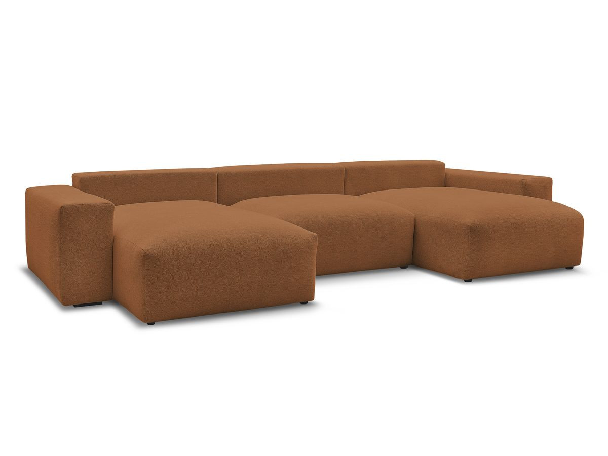 Bobochic Voltaire Wohnlandschaft 420 × 165 cm Melange-Stoff Orange