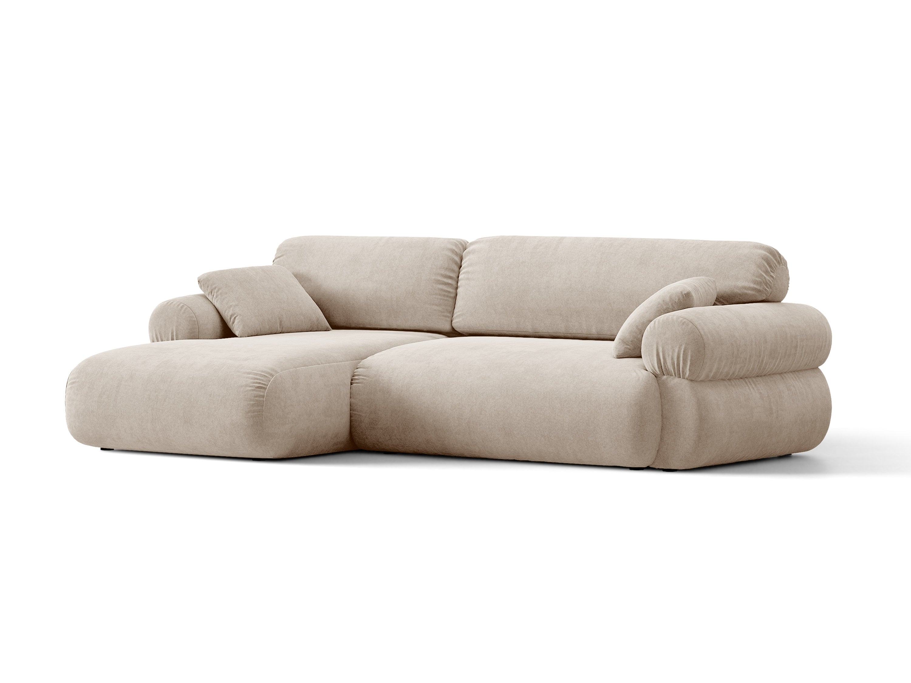 Micadoni Ophelia Ecksofa Links Strukturierter Stoff Liberty Beige