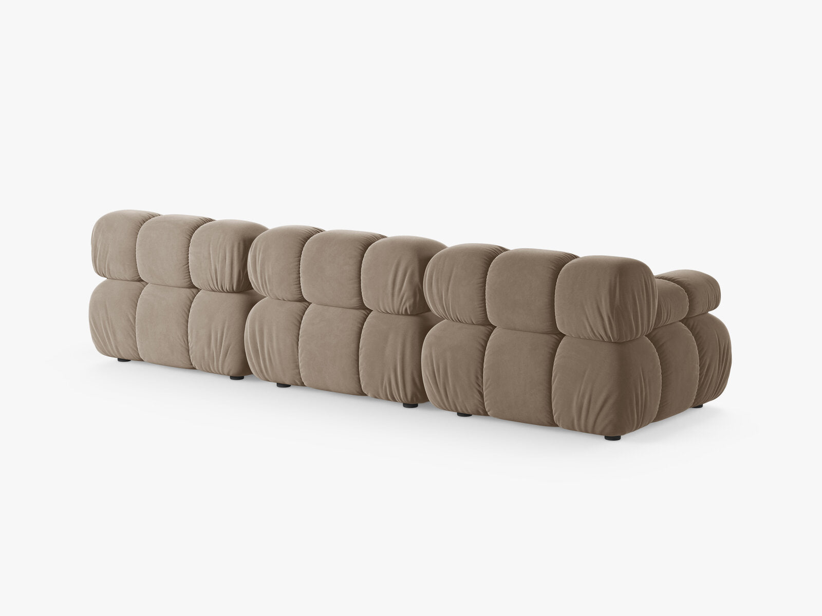 Micadoni Modulares Sofa Bellis 3-Sitzer Samt Bluvel Cappuccino