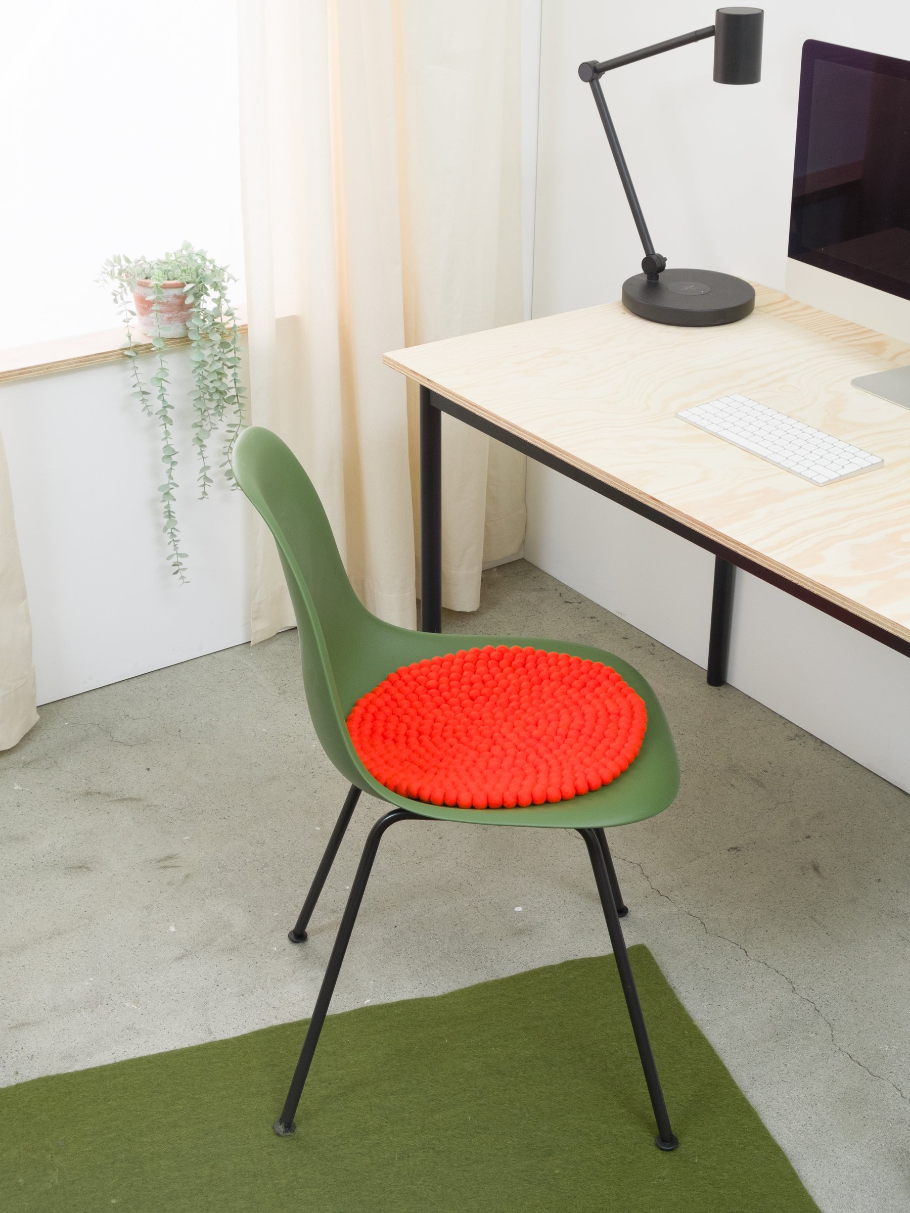 myfelt Mats Filzkugel-Sitzauflage Rotorange Ø 36 cm