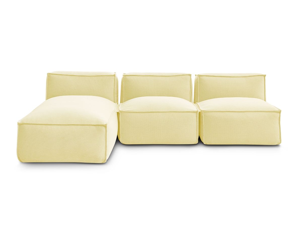 Bobochic Biarritz Gartensofa 3-Sitzer Melange-Stoff Gelb
