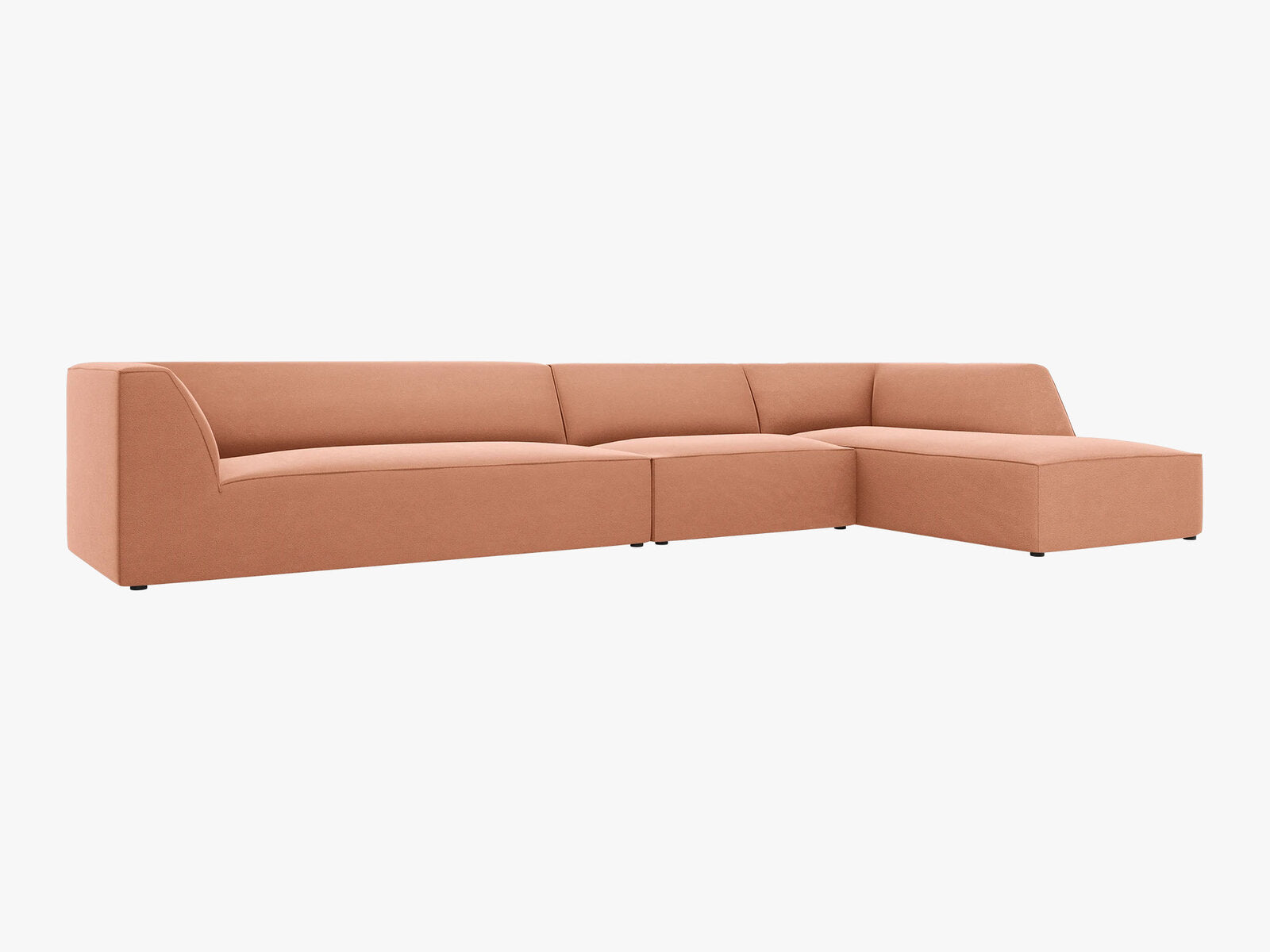 Micadoni Ecksofa Ruby 5-Sitzer Rechts Samt Salvador Rosa