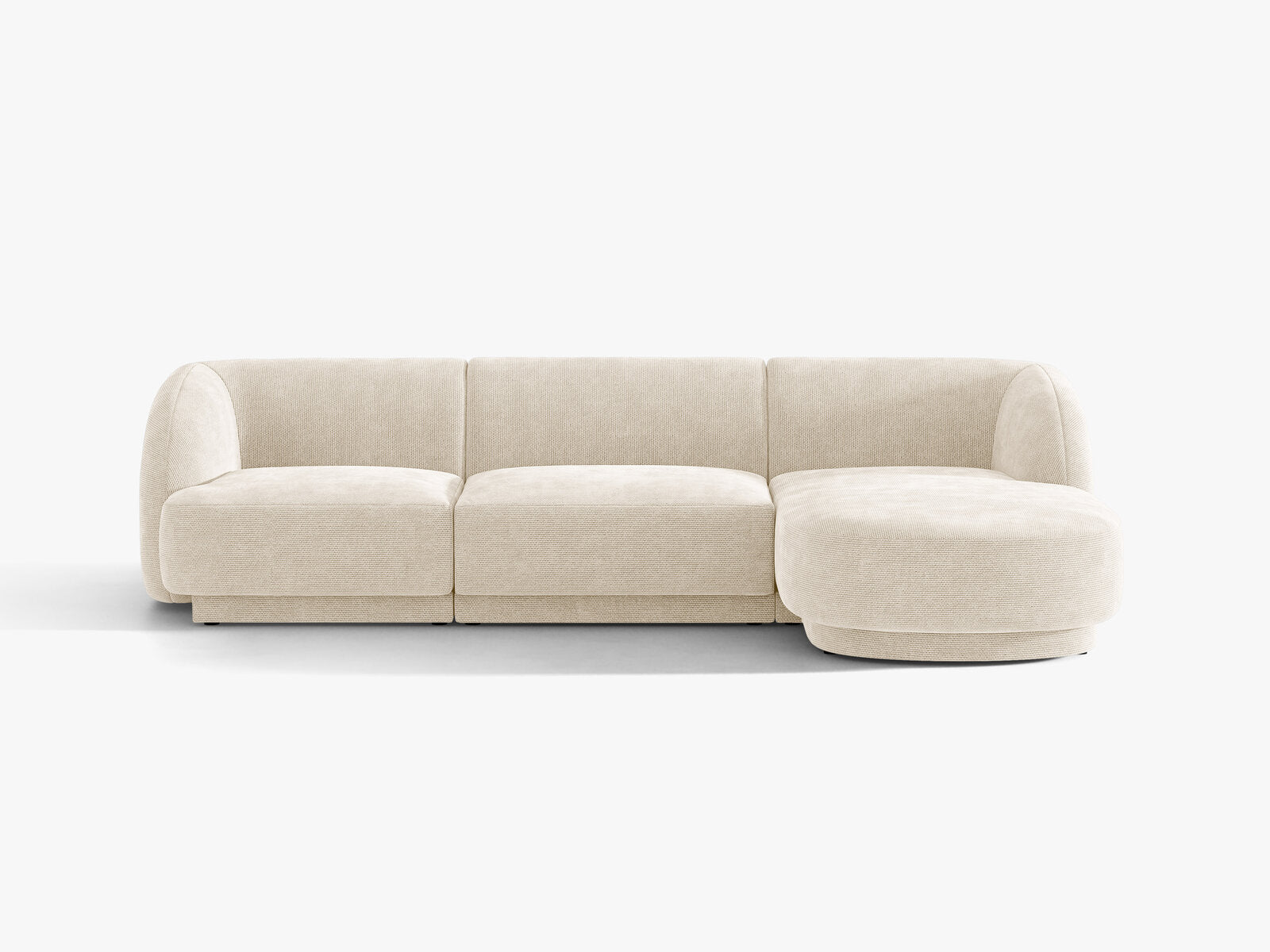 Micadoni Ecksofa Miley 4-Sitzer Rechts Chenille Eden Elfenbein
