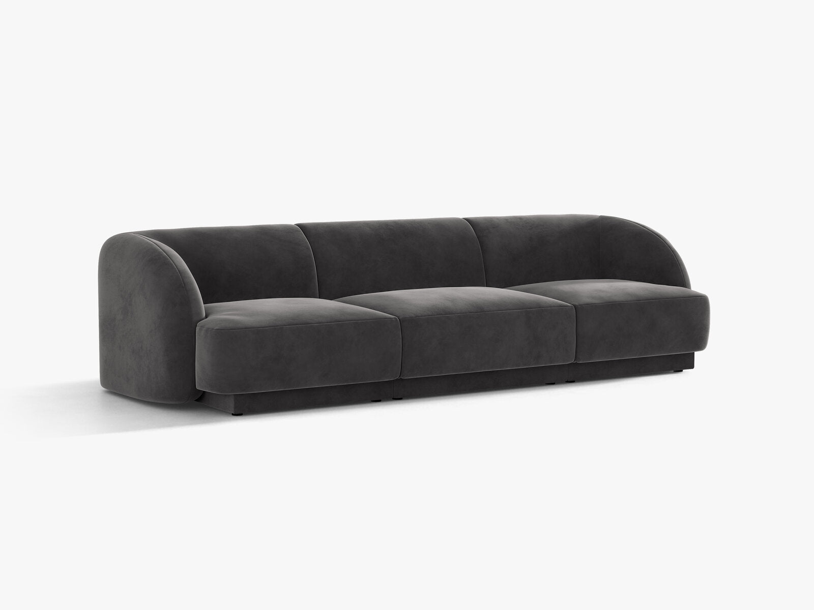 Micadoni Sofa Miley 3-Sitzer Samt Bluvel Grau