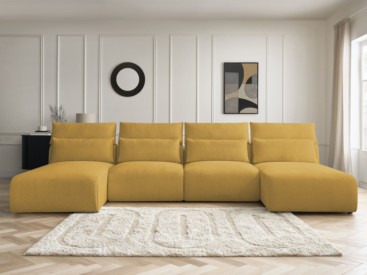 Bobochic Jana Wohnlandschaft Melange-Stoff Gelb