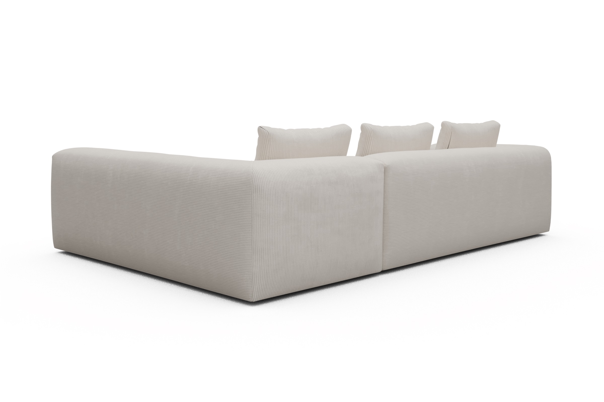 Ecksofa Fred 2x 2,5-Sitzer rechts offen Corduroy-Ivory