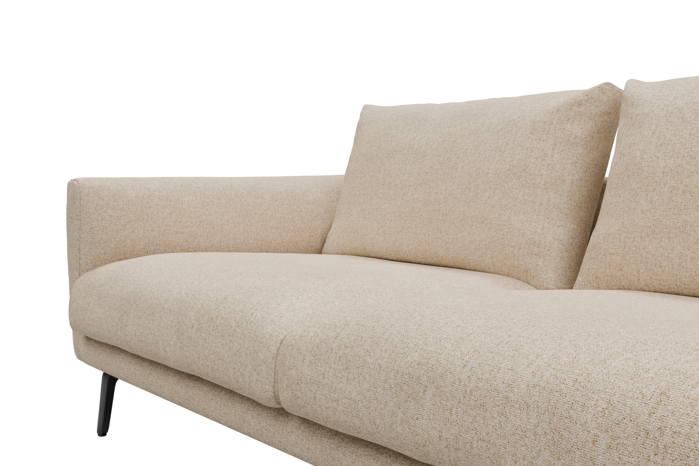 Ecksofa Karl Chaiselongue rechts mit 2,5-Sitzer Casone-Natural-Beige