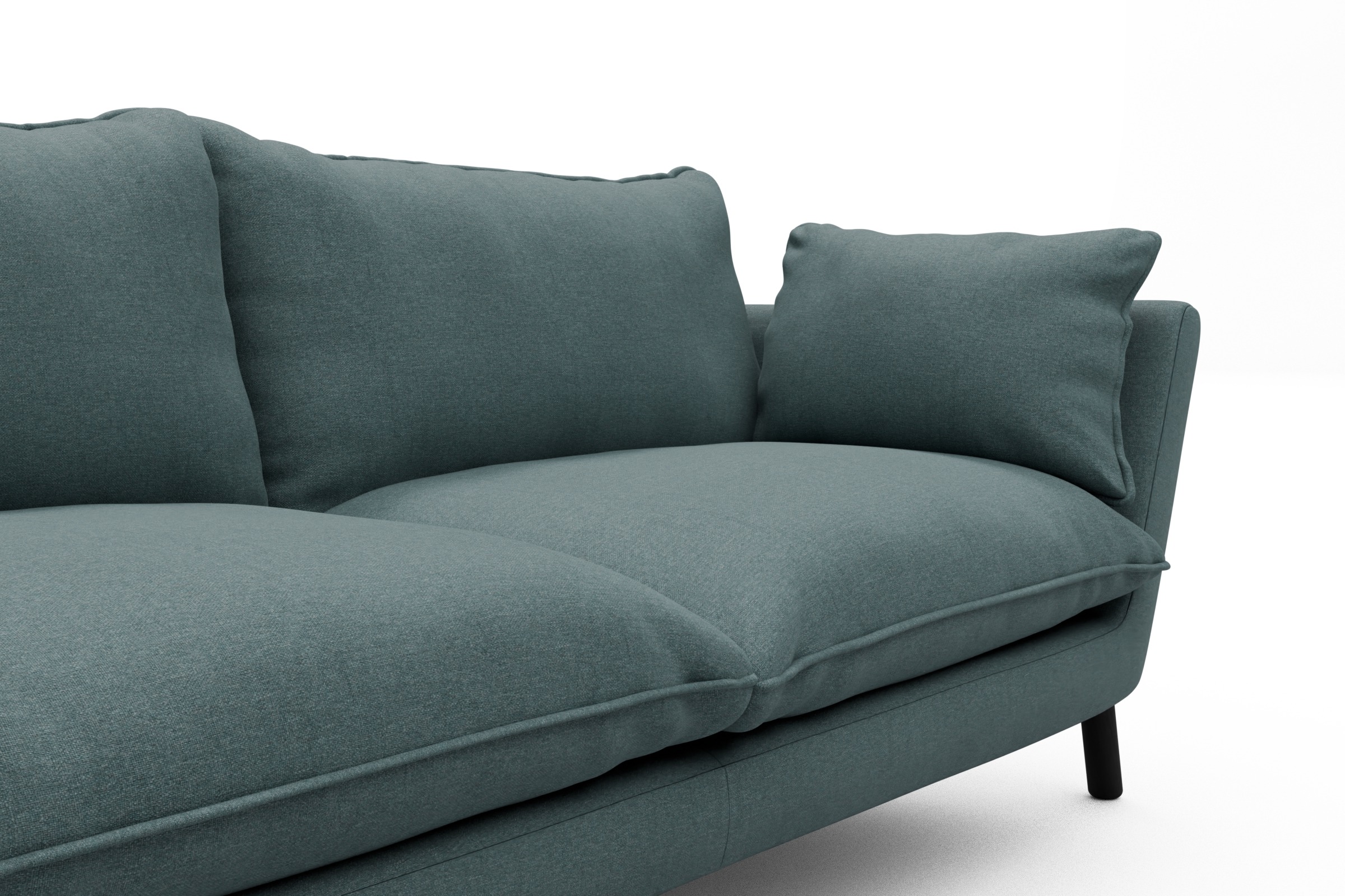 Sofa Emil PREMIUM 2-Sitzer Beinfarbe Eiche Schwarz Satya-Niagara