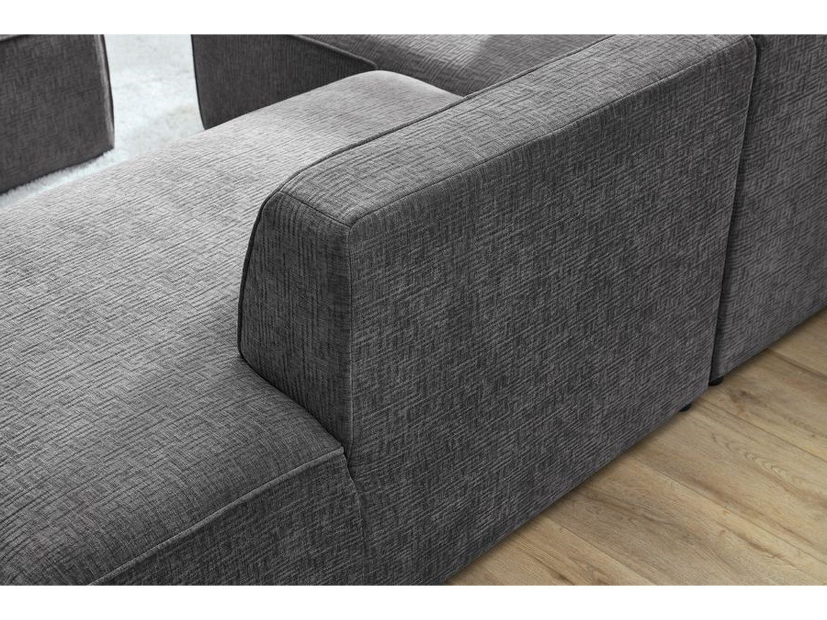 Bobochic Megeve Ecksofa Strukturstoff Dunkelgrau Ecke links