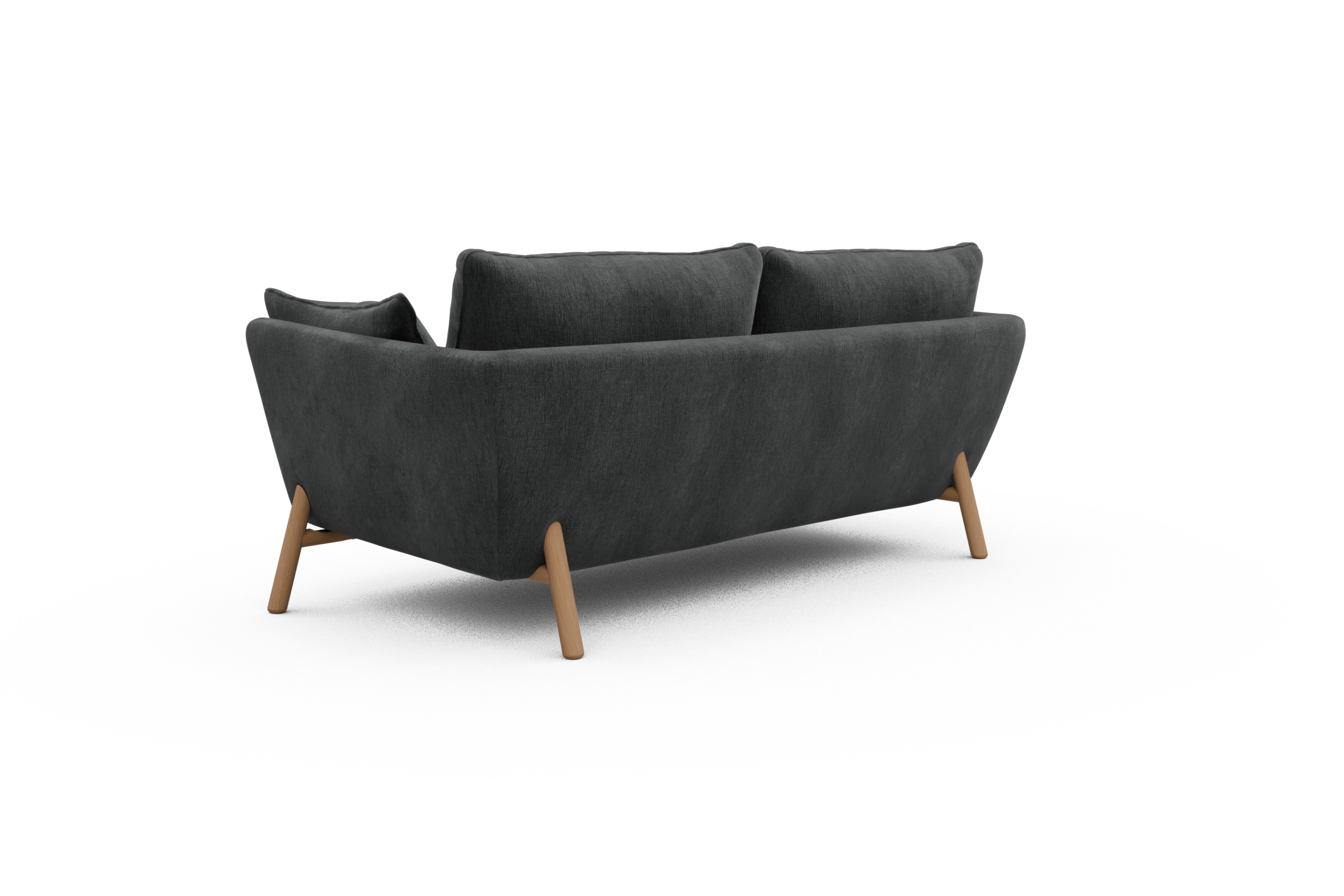 Sofa Emil 2-Sitzer Beinfarbe Eiche Natur Smooth-Deep-Warm-Grey