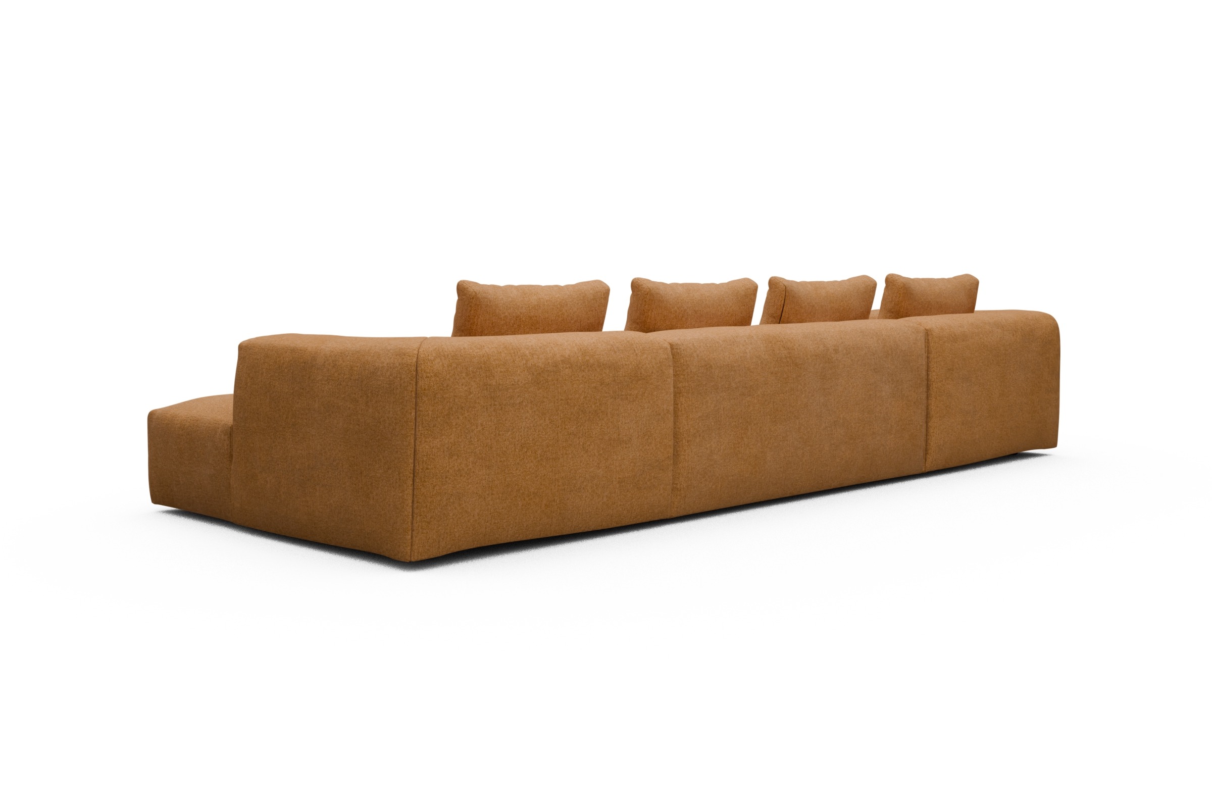 Wohnlandschaft Fred mit 2-Sitzer und Chaiselongue beidseitig Casone-Warm-Yellow