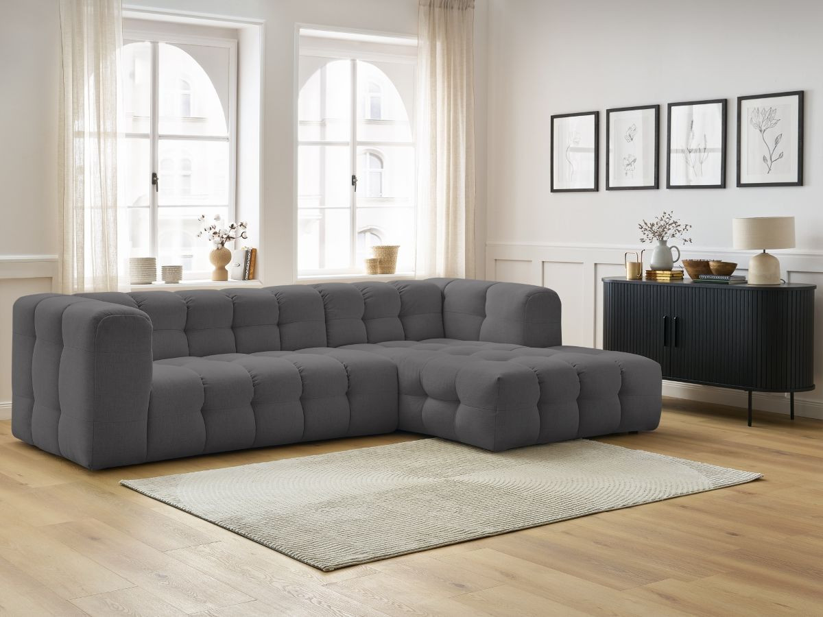 Bobochic Cloud Ecksofa 288 × 184 cm Stoff Dunkelgrau Ecke rechts