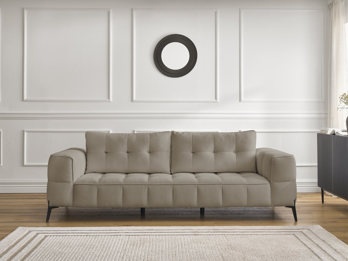 Bobochic Anis Sofa 3-Sitzer Strukturstoff Taupe