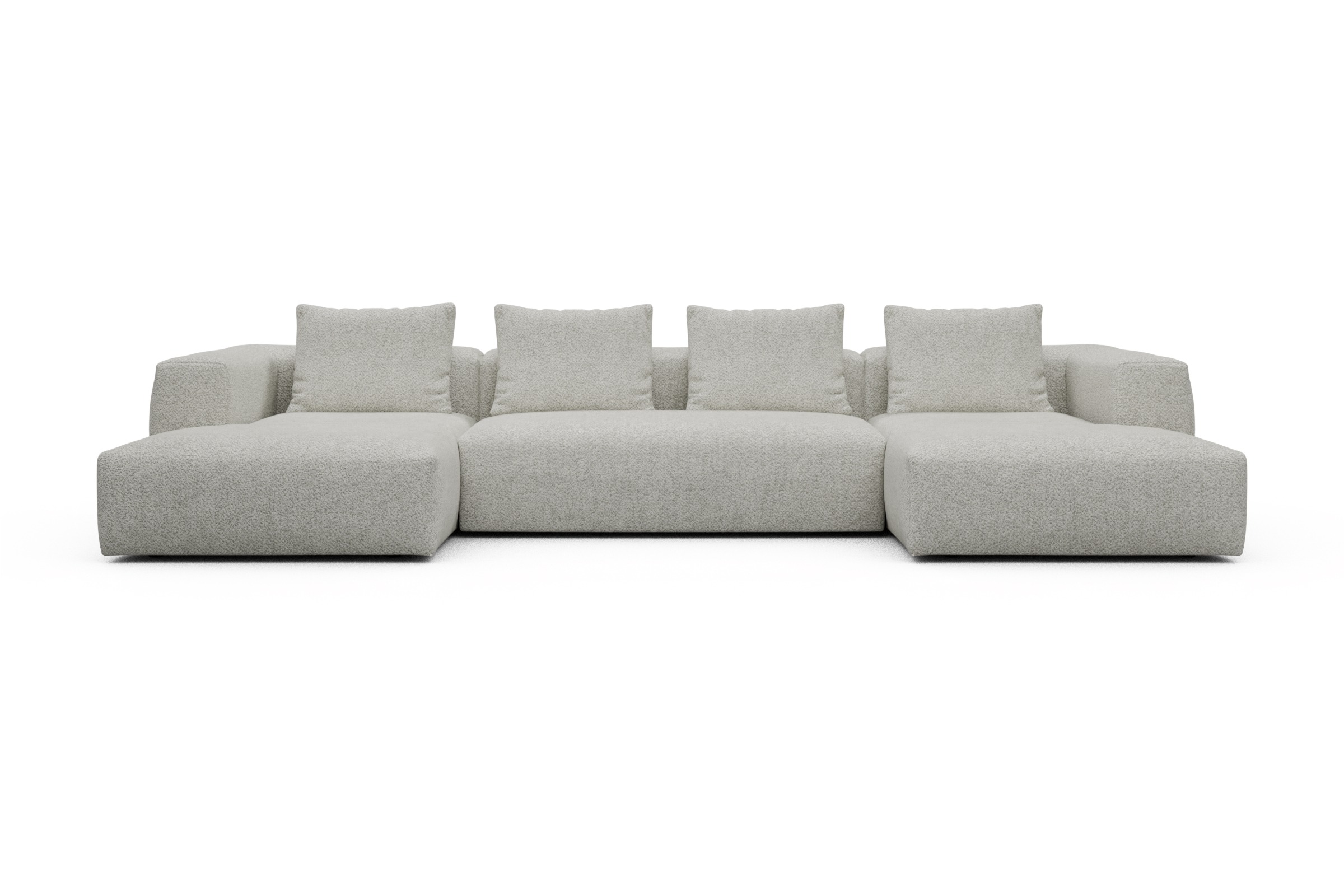Skandi Home Wohnlandschaft Fred mit 2-Sitzer und Chaiselongue beidseitig Vanora-Warm-Sand moebelfaktor
