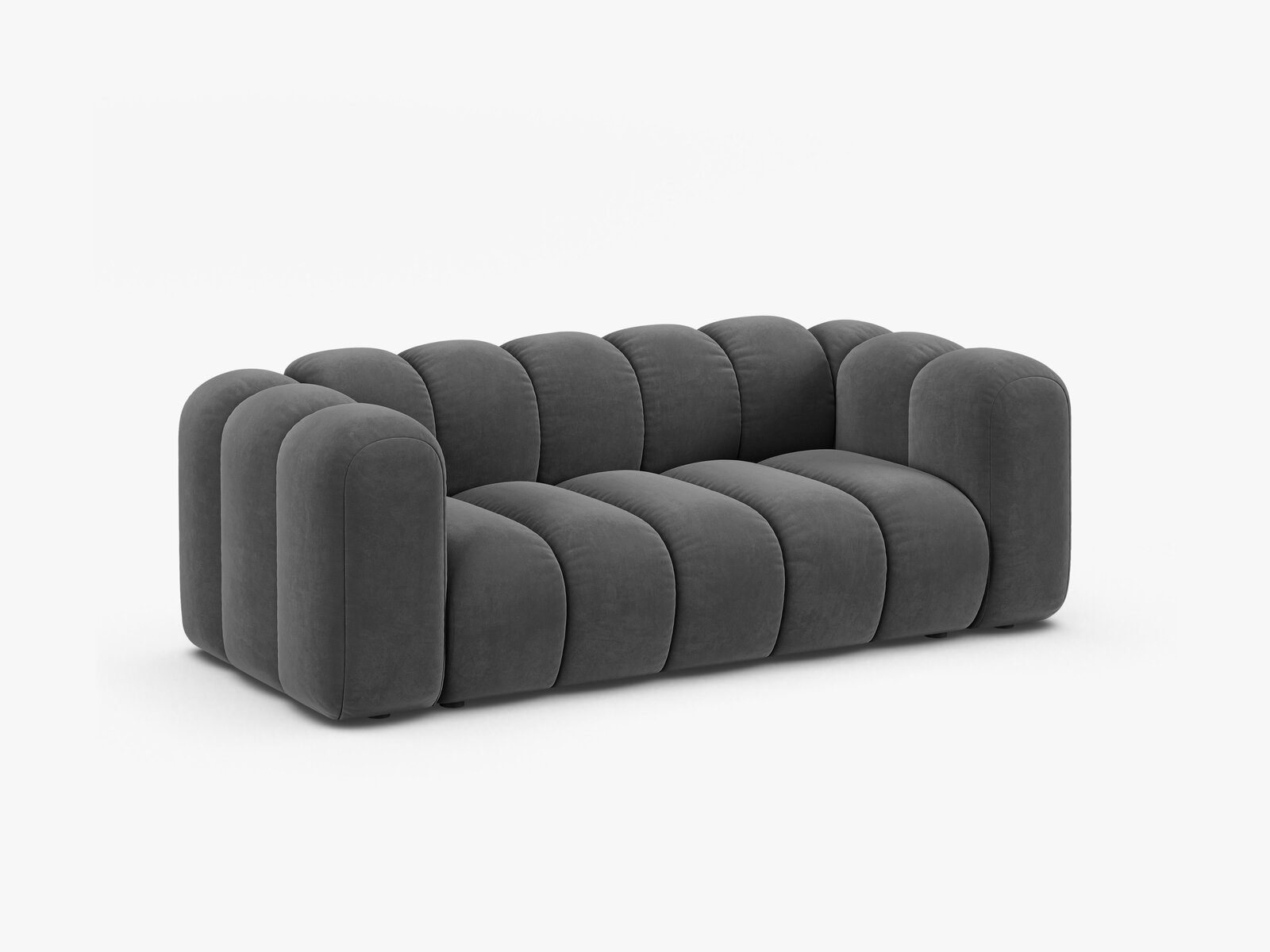 Micadoni Sofa Lupine 2-Sitzer Samt Venus Grau