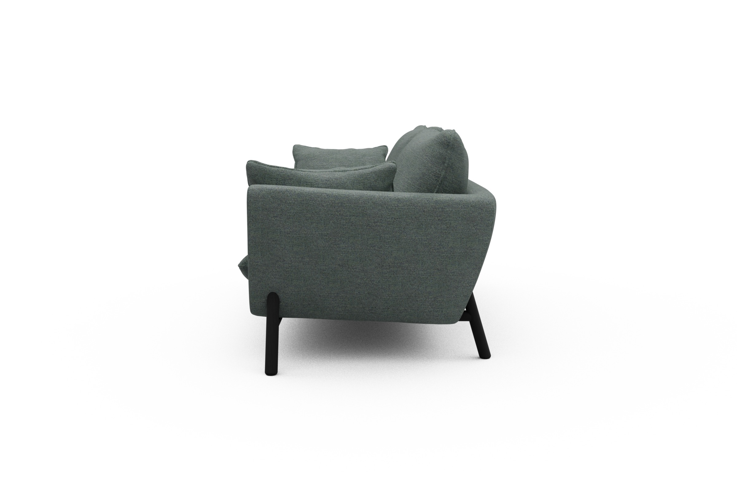 Sofa Emil 3-Sitzer Beinfarbe Eiche Schwarz Carreno-Ice-Blue