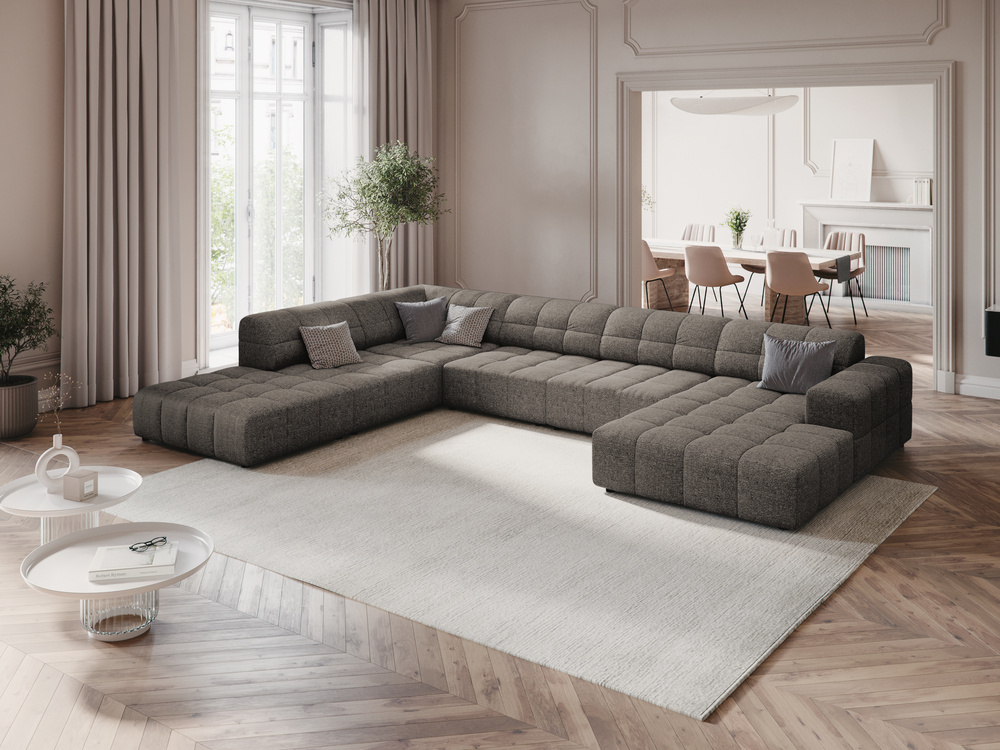 Cosmopolitan Design Panoramasofa Chicago 7-Sitzer Chenille Haga Grau Links