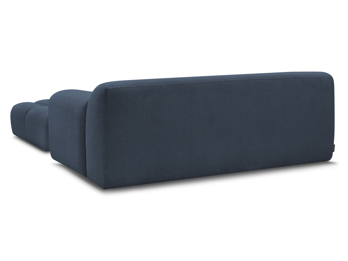 Bobochic Melisse Sofa 2-Sitzer mit Pouf Melange-Stoff Blau