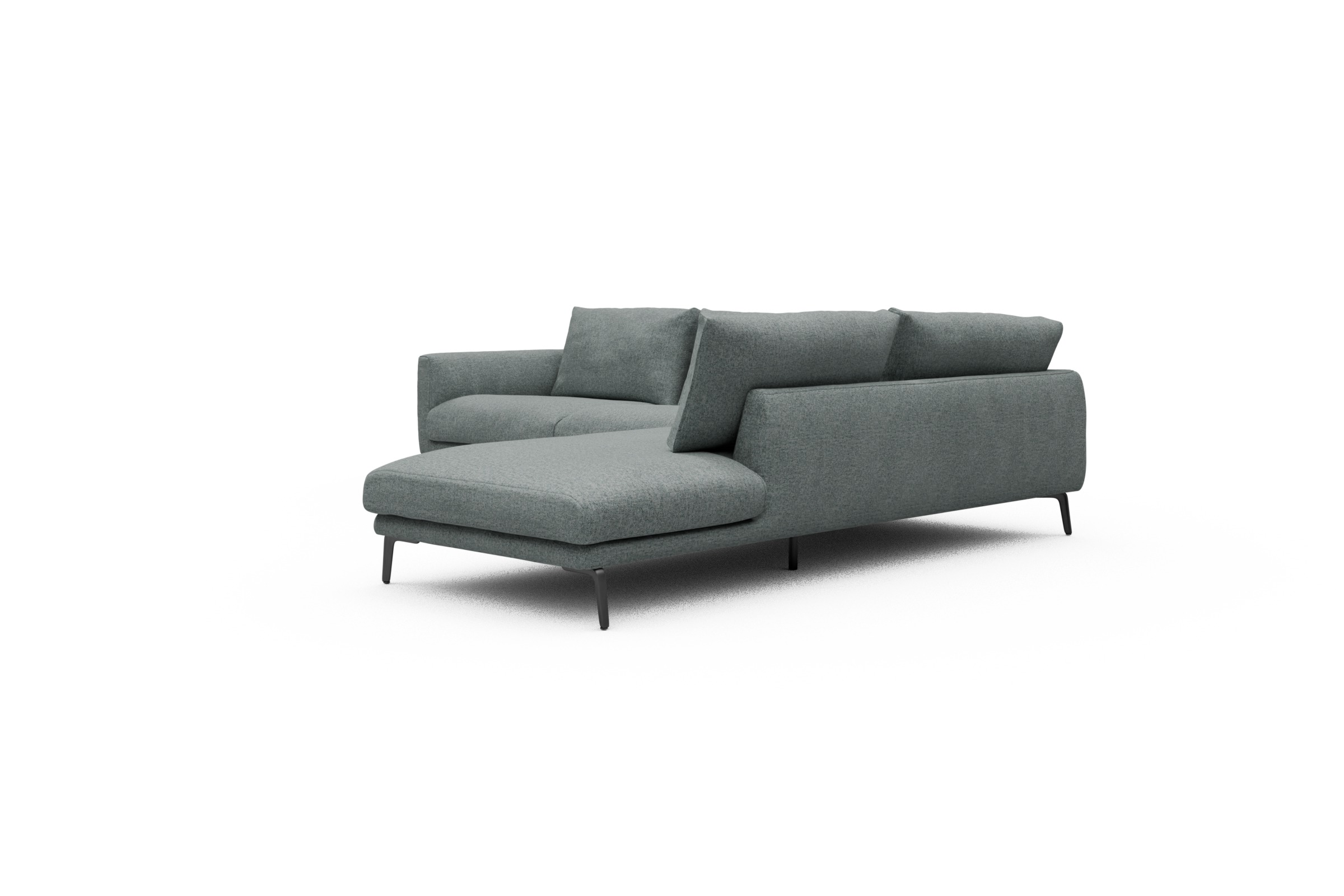 Ecksofa Karl Relax-Ecke rechts mit 2,5-Sitzer Casone-Light-Mixed-Green