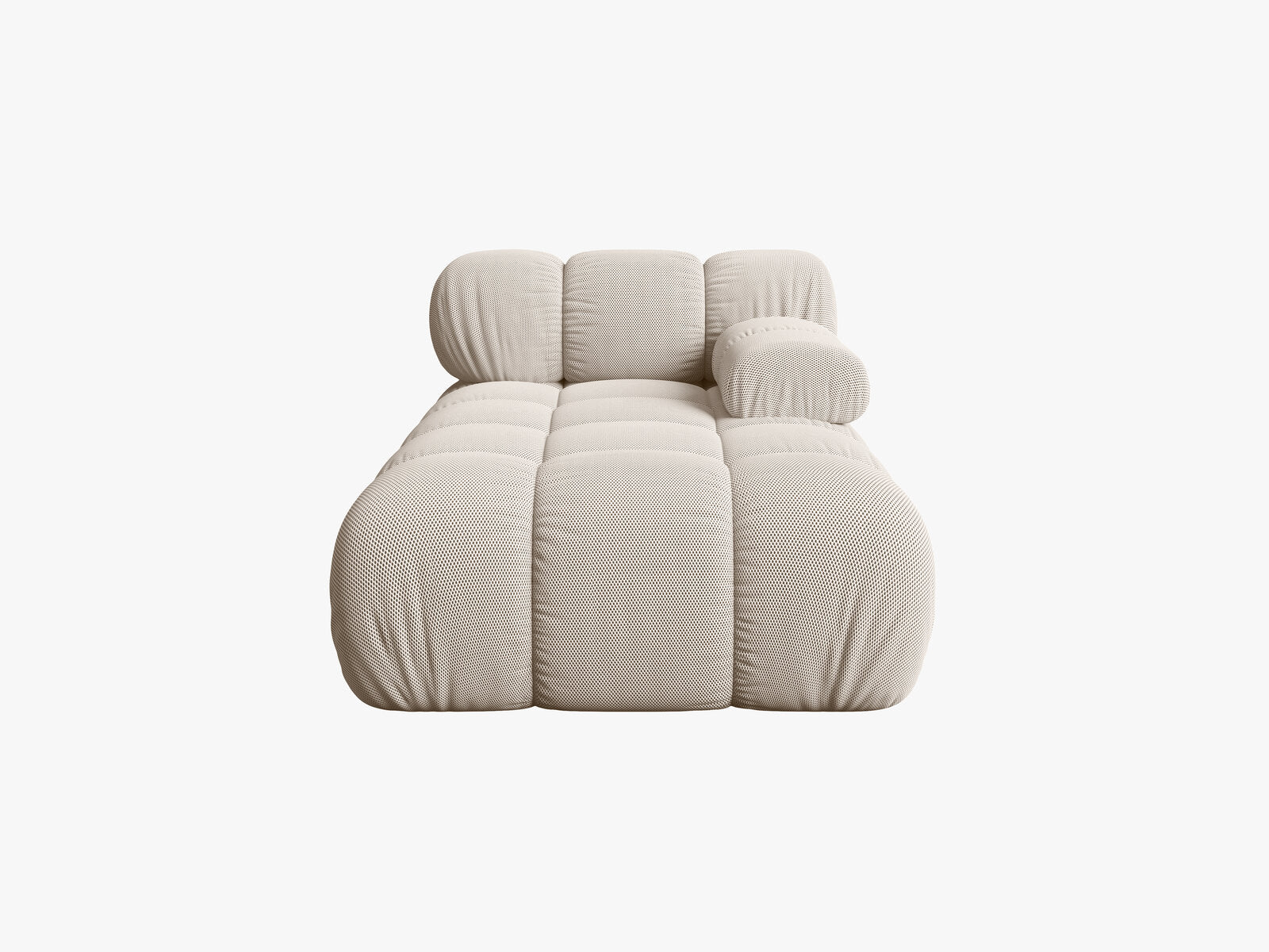 Micadoni Recamiere Bellis Rechts 3D-Stoff Sonic Helles Beige