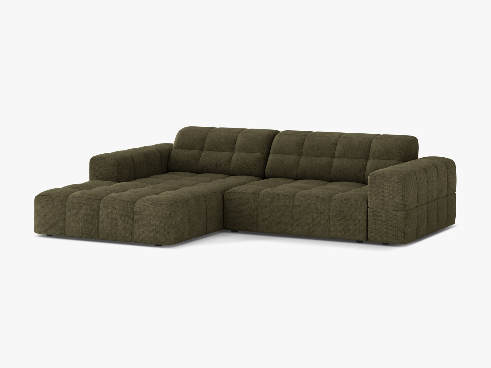 Micadoni Jennifer Ecksofa 4-Sitzer Links Chenille Eden Grün
