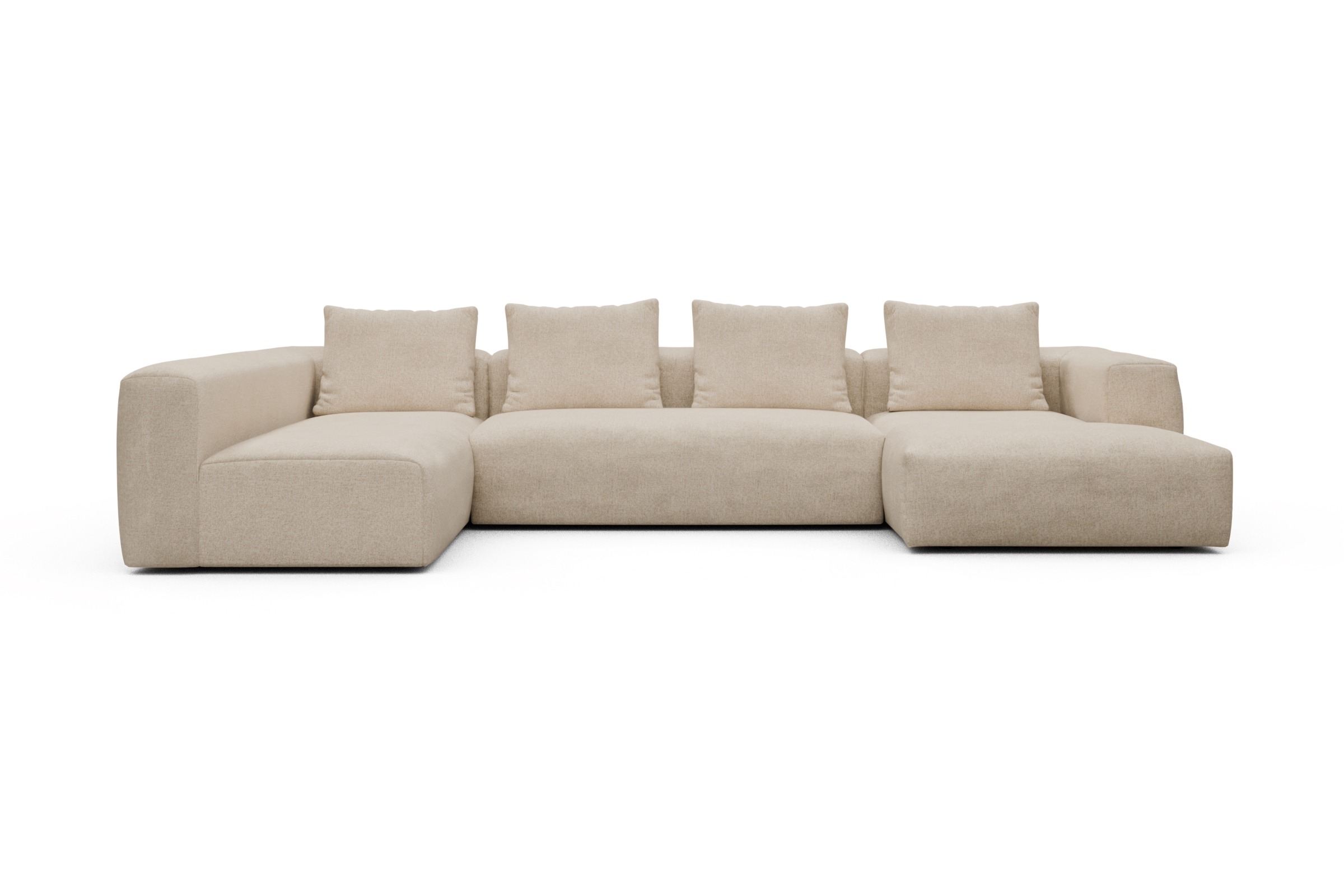 Skandi Home Wohnlandschaft Fred Chaiselongue rechts mit 2-Sitzer und lange Armlehne links Casone-Natural-Beige moebelfaktor