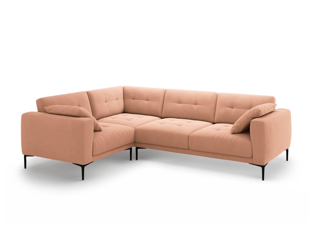 Cosmopolitan Design Ecksofa Lazio 4-Sitzer Samt Salvador Rosa Links
