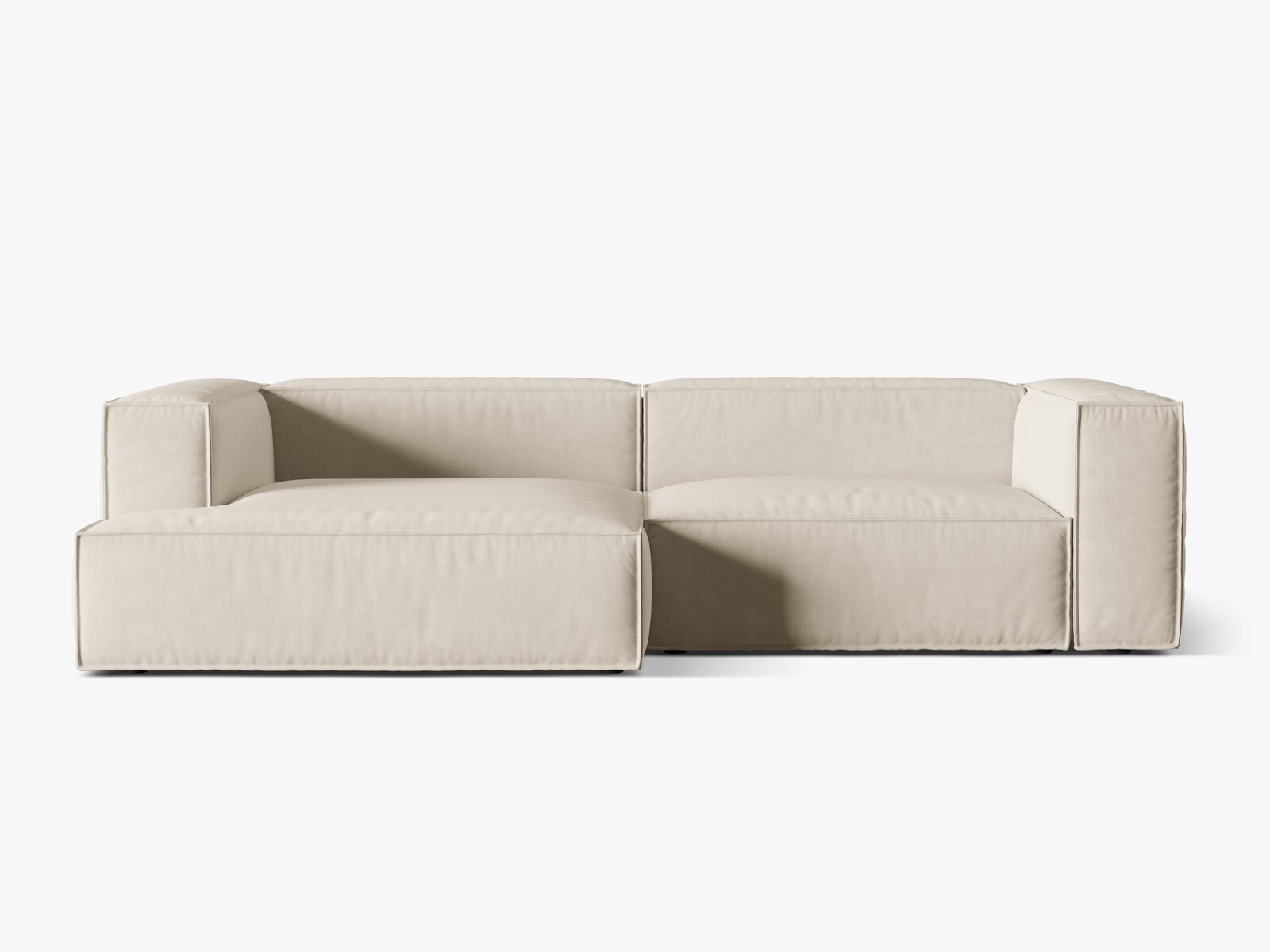 Micadoni Ecksofa Nuria 4-Sitzer Links Samt Beige