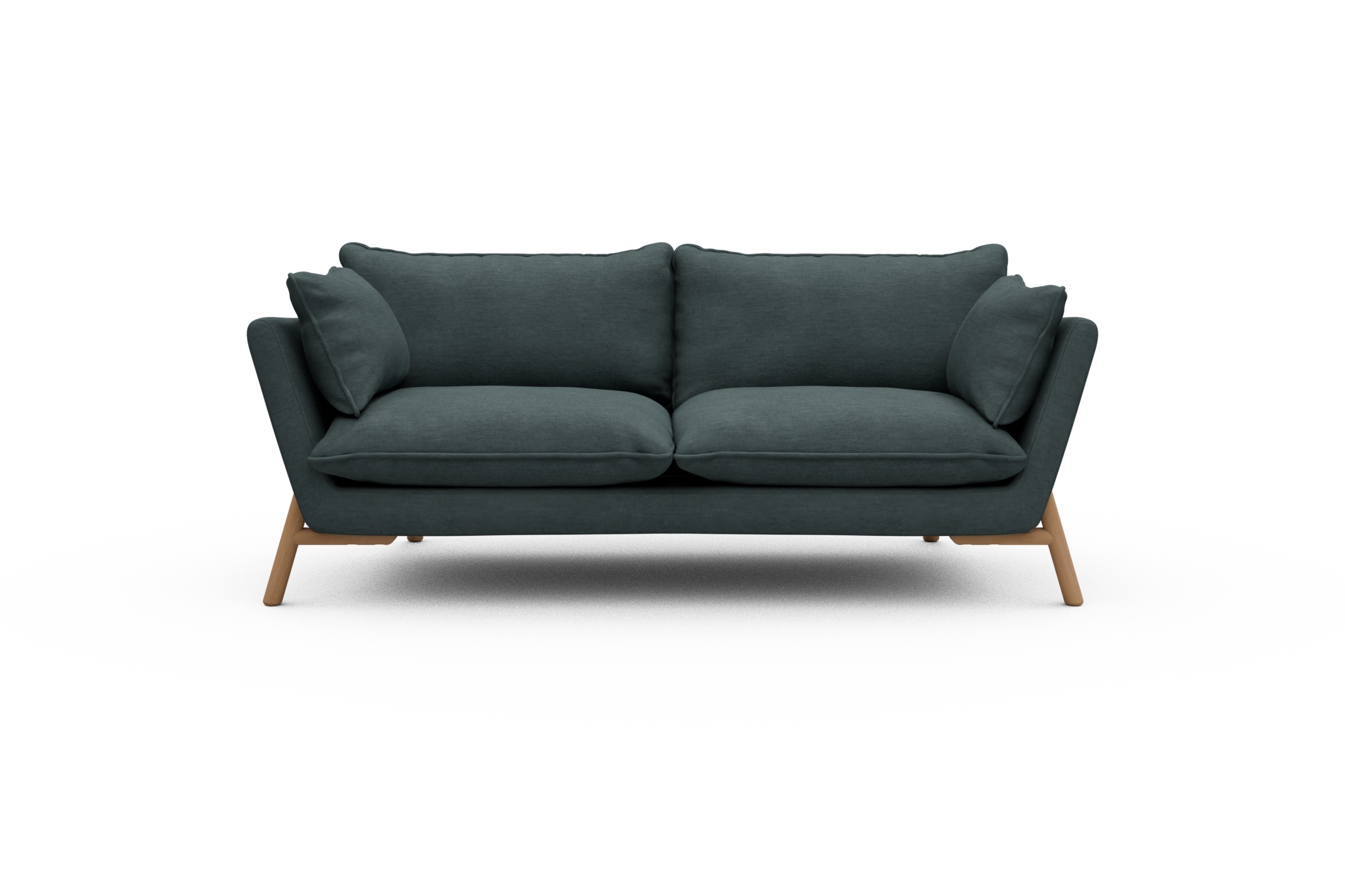 Skandi Home Sofa Emil PREMIUM 2-Sitzer Beinfarbe Eiche Natur Vivus-Blue moebelfaktor