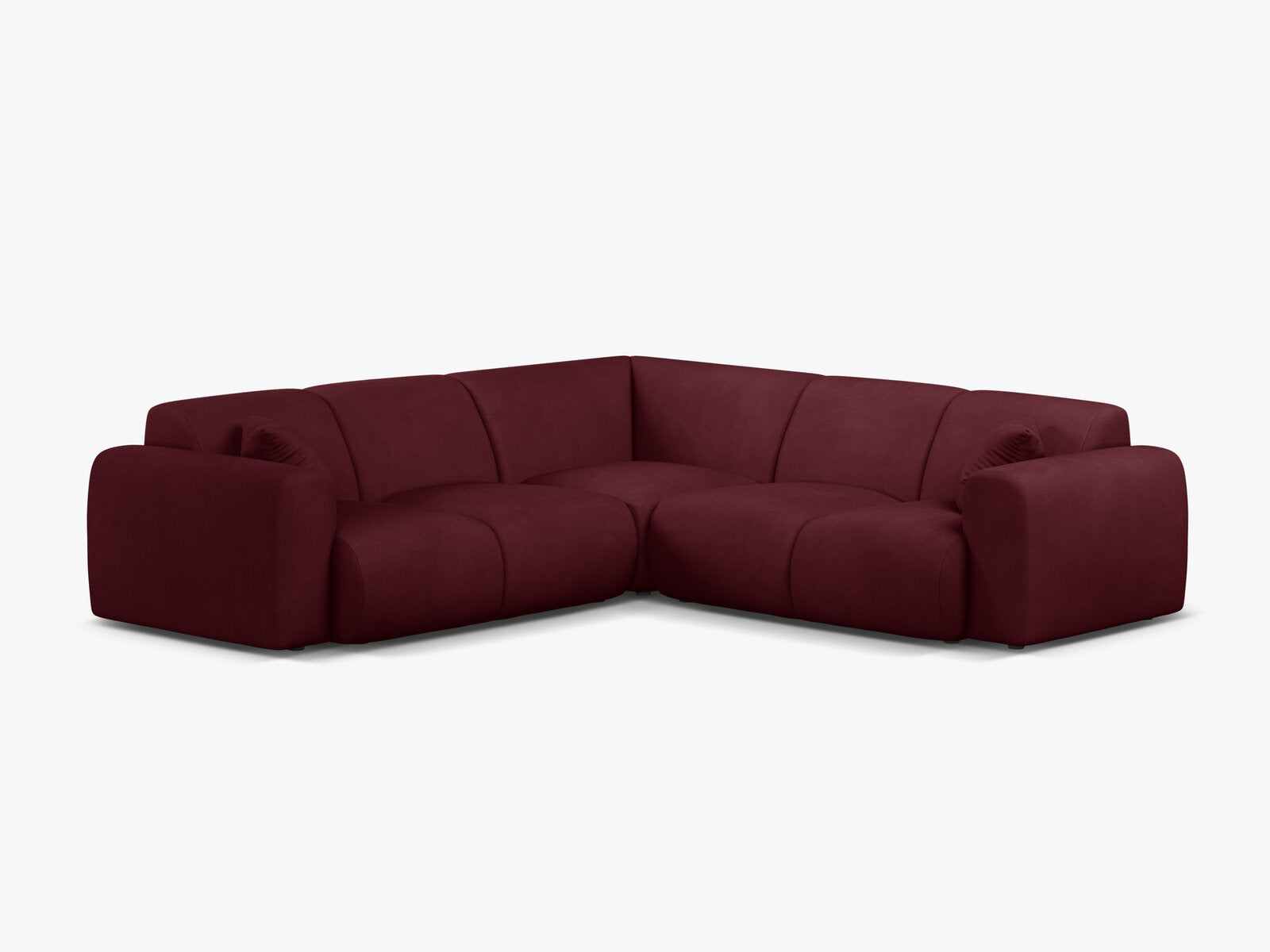 Micadoni Ecksofa Molino 5-Sitzer Strukturierter Stoff Rebel Bordeaux