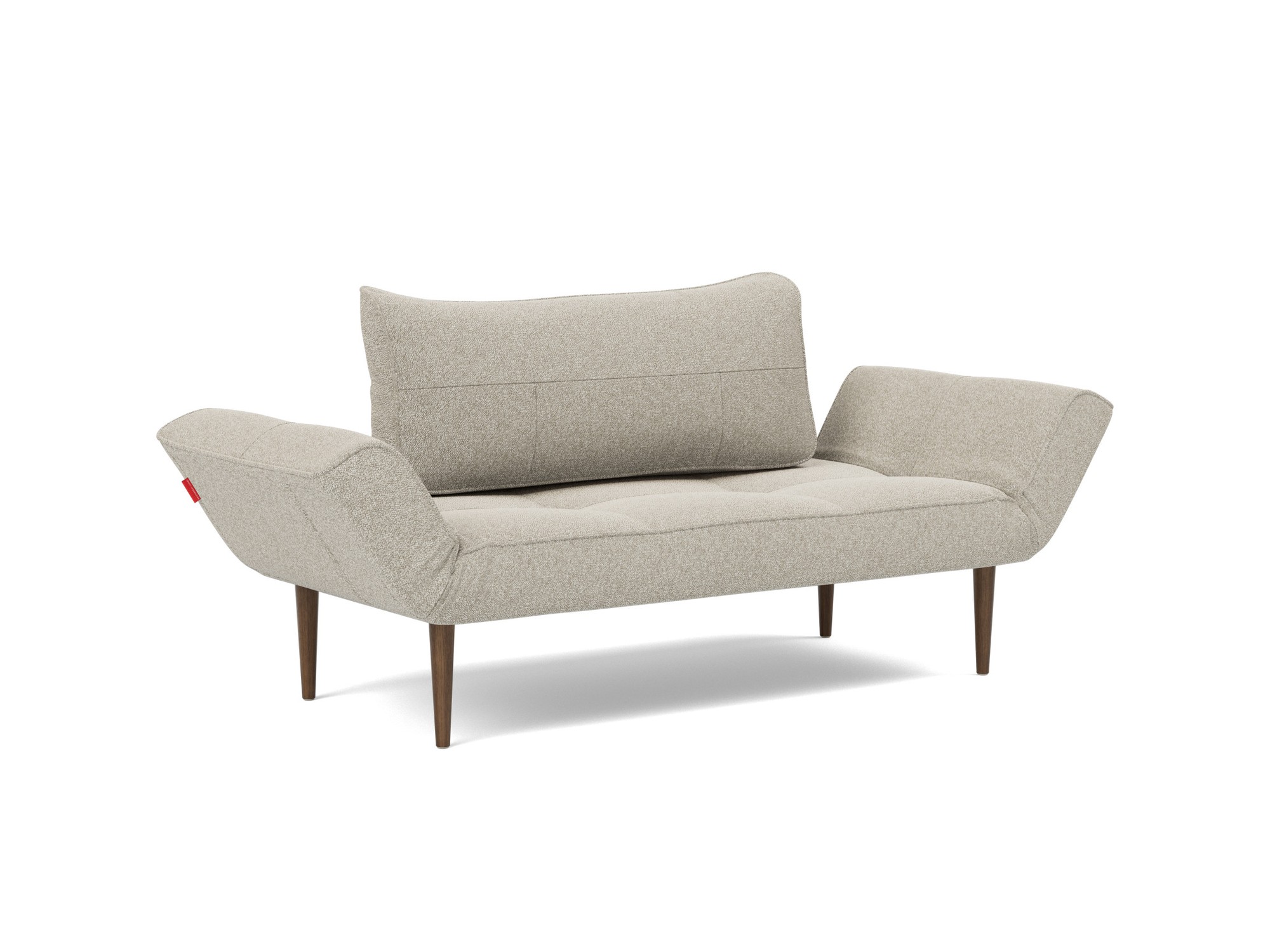 Tagesbett Zeal Boucle Skandi 539-Beige Beine Styletto Eiche dunkel