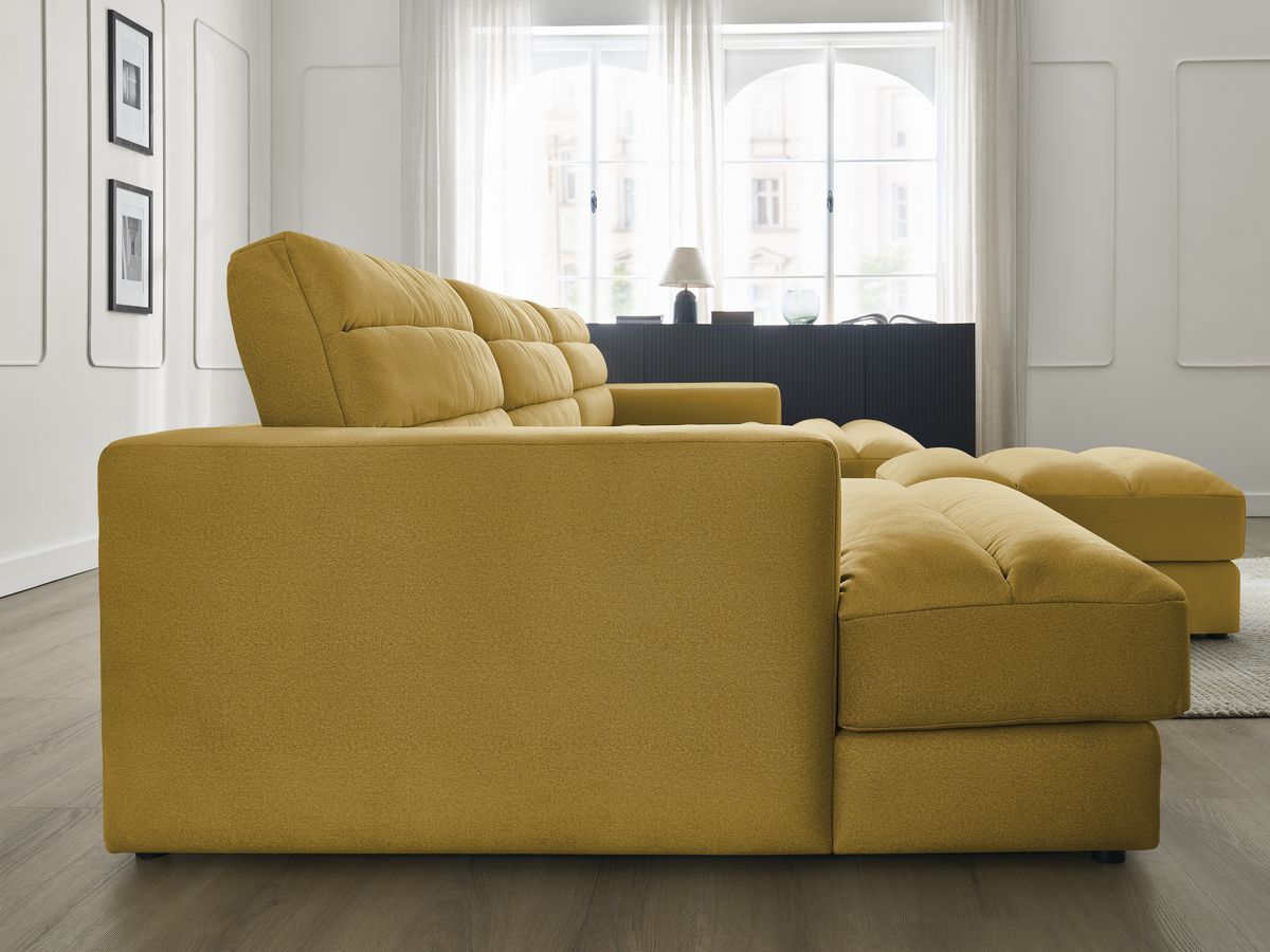 Bobochic Sierra Wohnlandschaft mit Pouf Samt Gelb