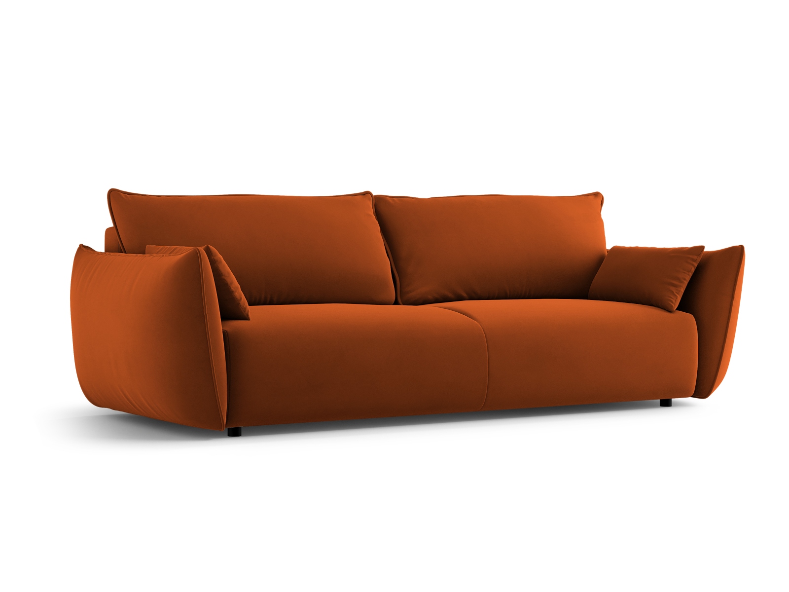 Cosmopolitan Design Schlafsofa Matera 3-Sitzer mit Bettkasten Samt Salvador Terrakotta